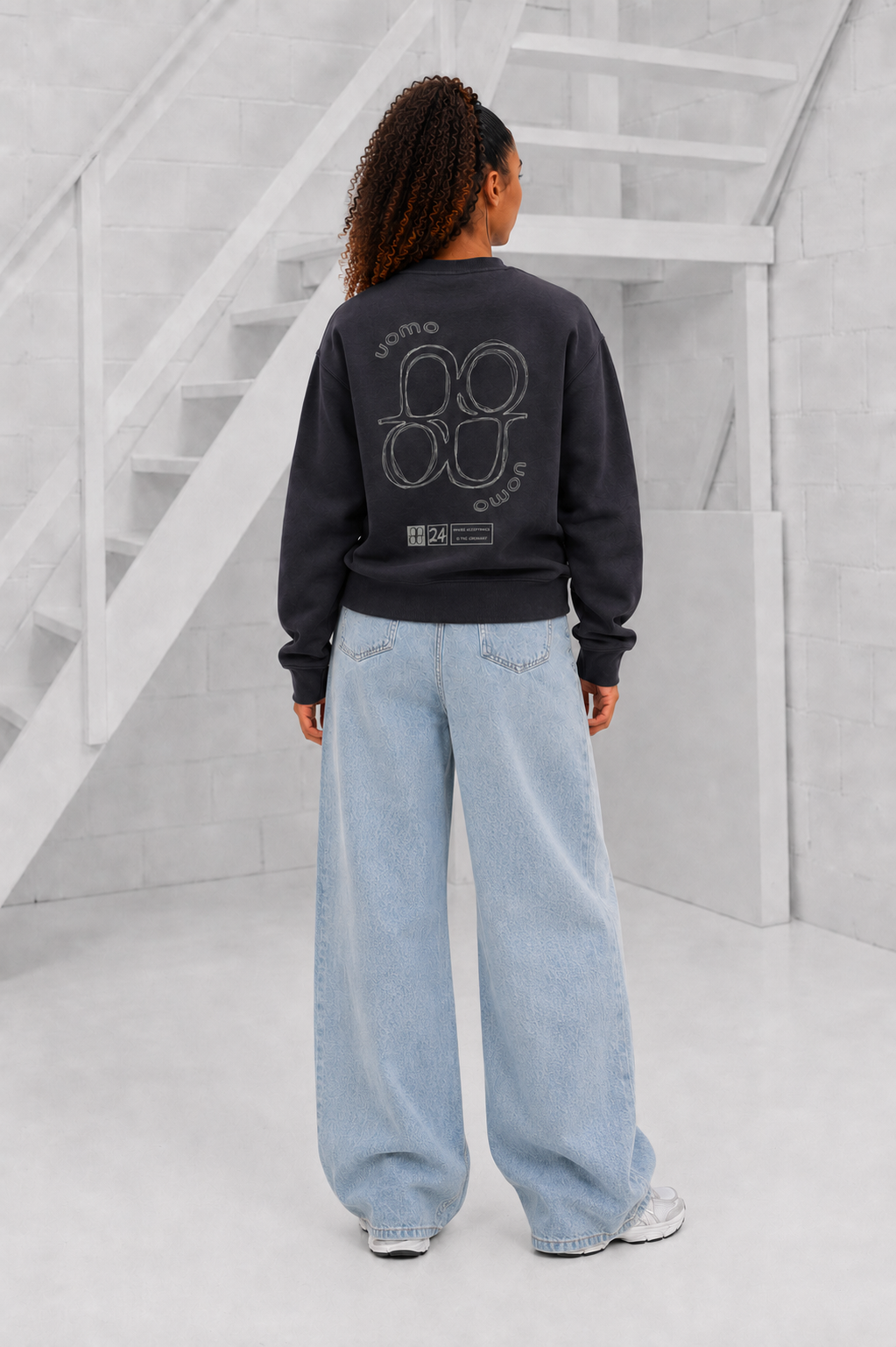 Logo Sweater Dames Donkergrijs