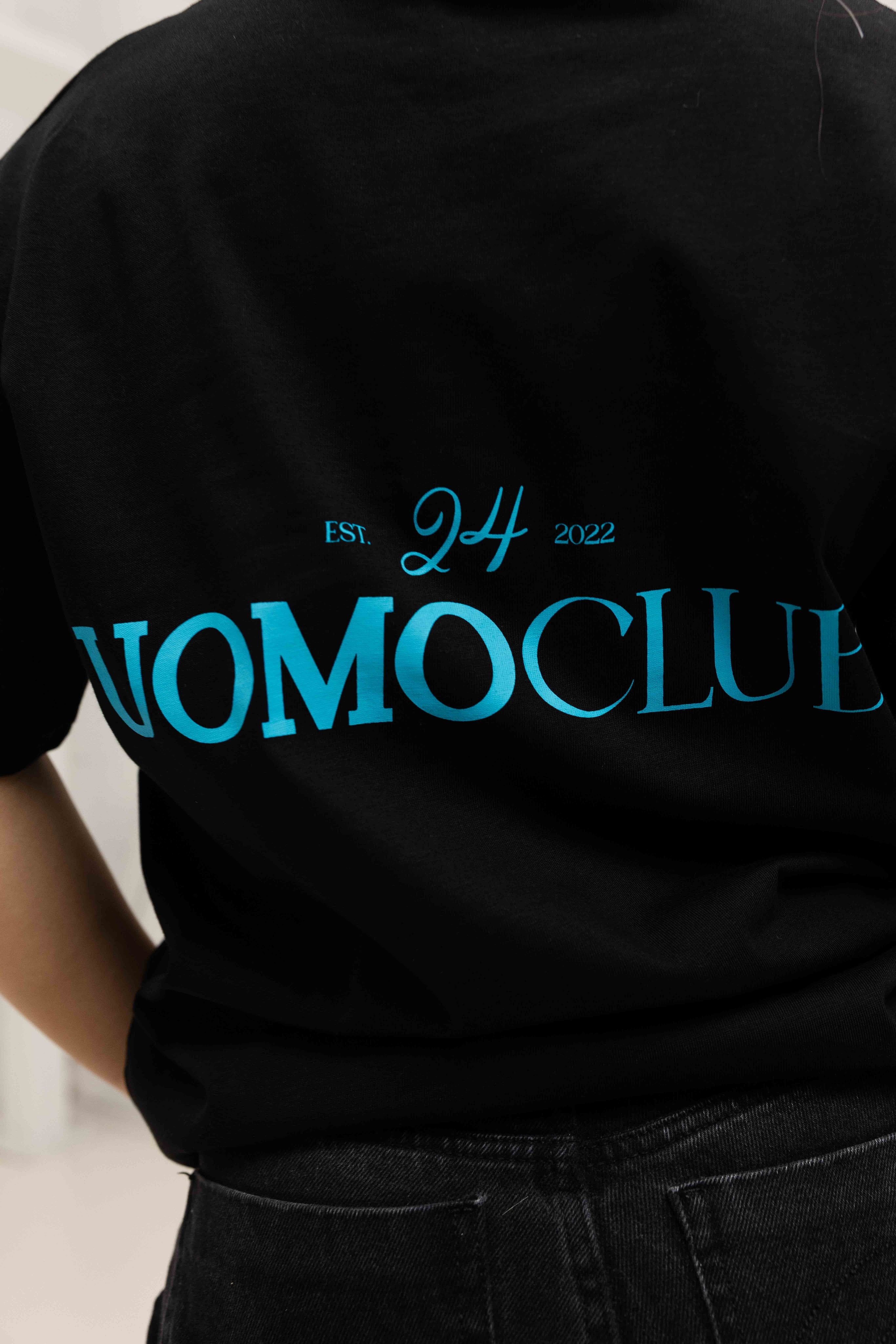 Club T-shirt Dames Zwart/Lichtblauw