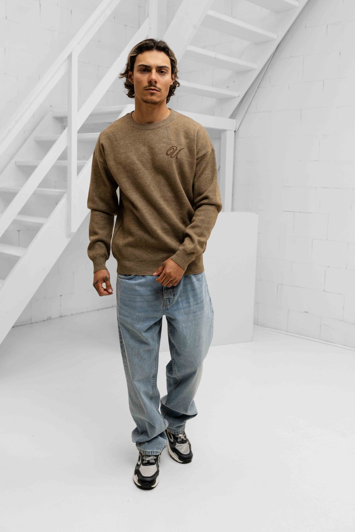 Creative Season Knitted Sweater Heren Beige PRE-ORDER 8 SEPTEMBER