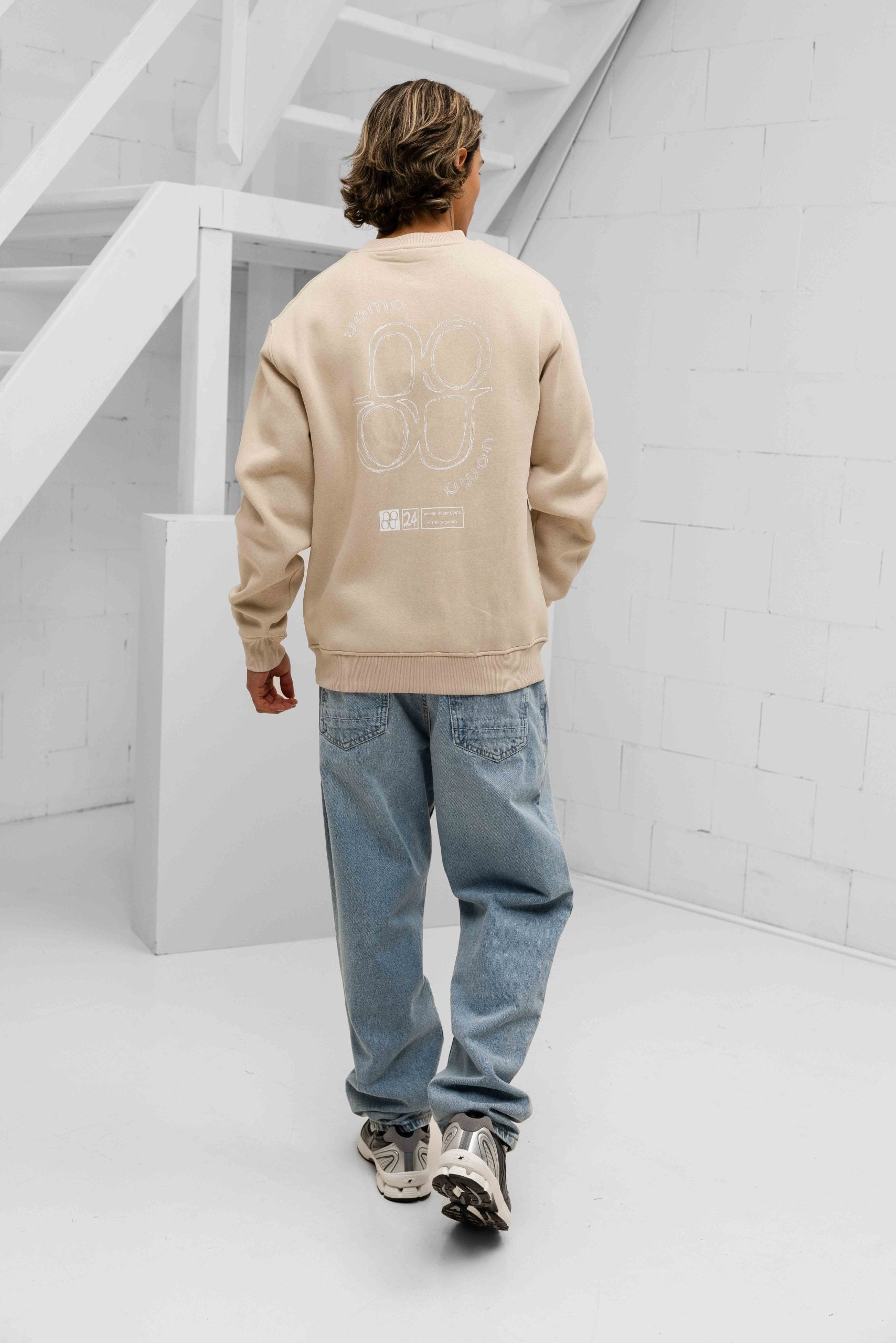 Logo Sweater Heren Beige