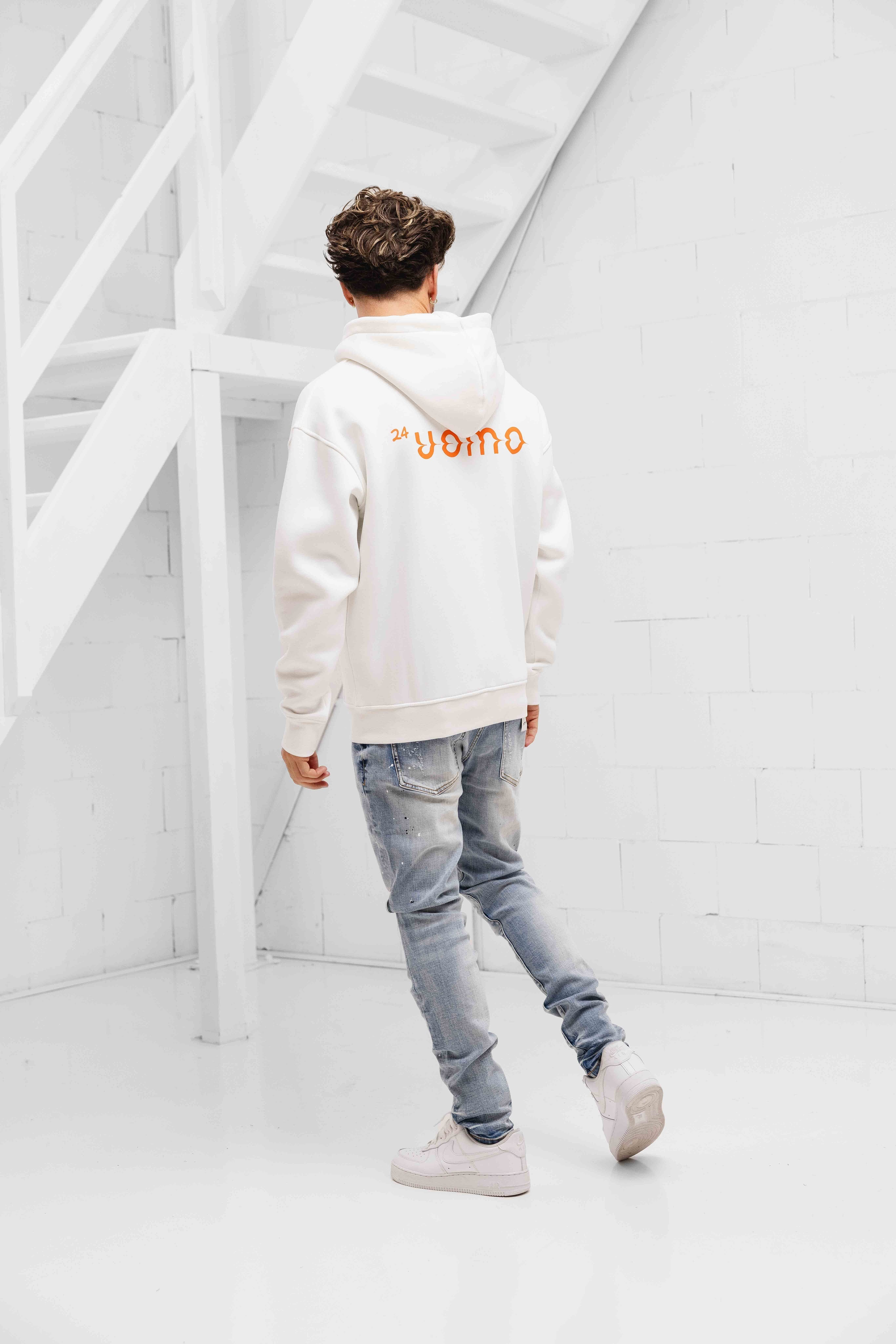 Mirror Zipped Oversized Hoodie Off-White