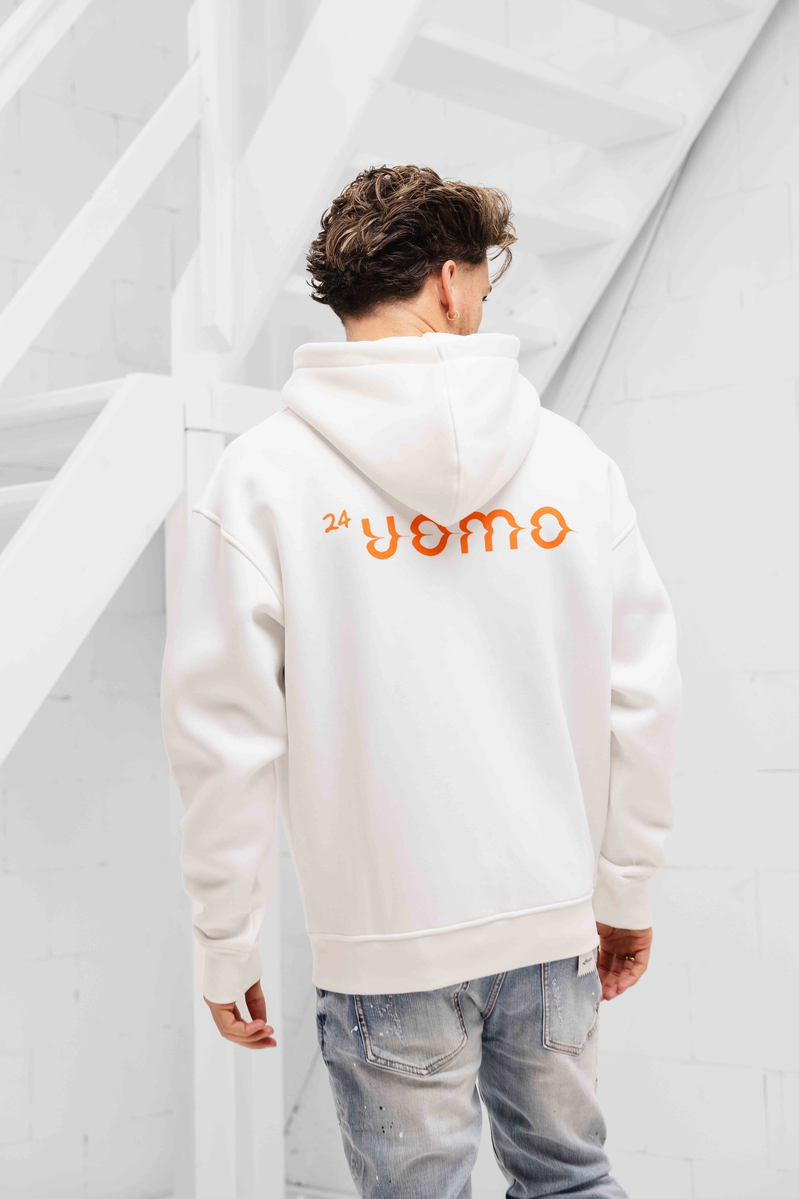 Mirror Zipped Oversized Hoodie Off-White
