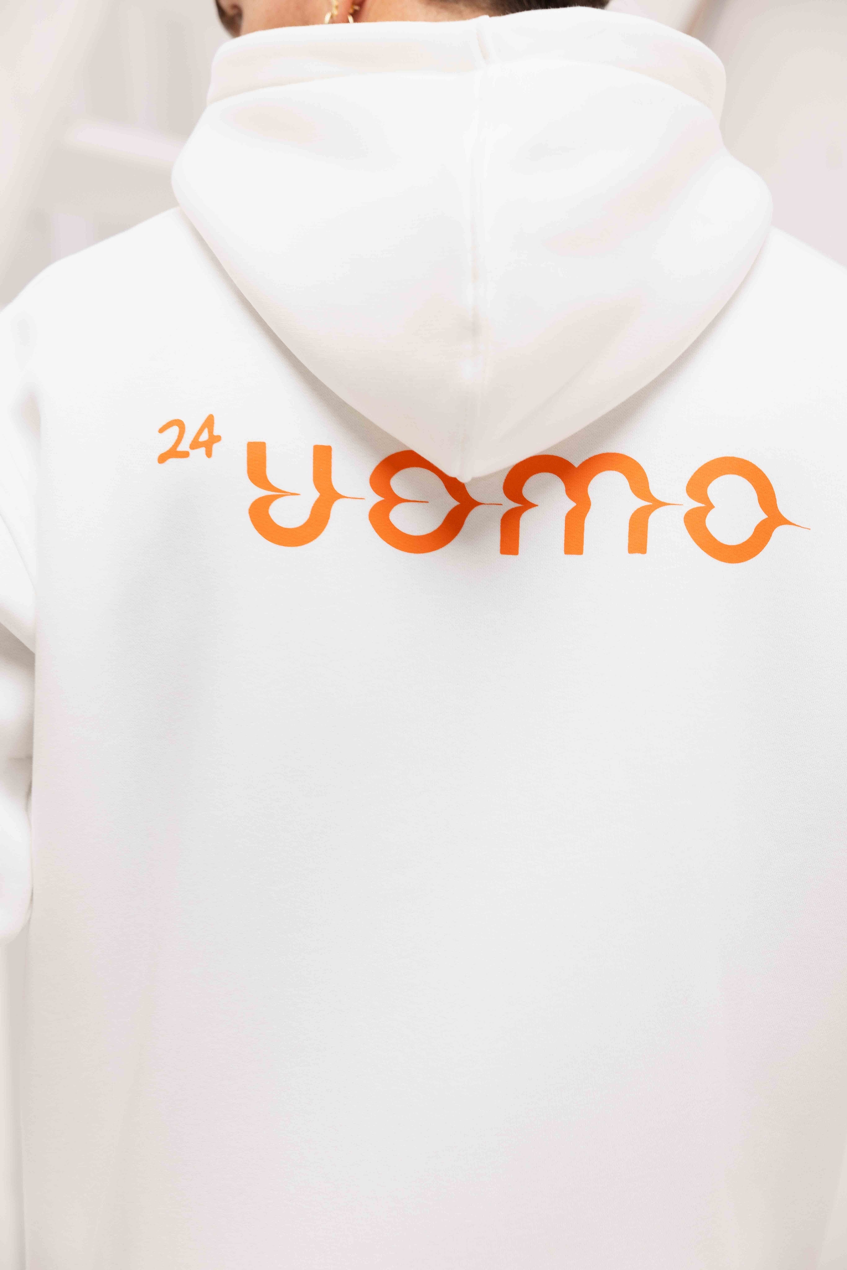 Mirror Zipped Oversized Hoodie Off-White