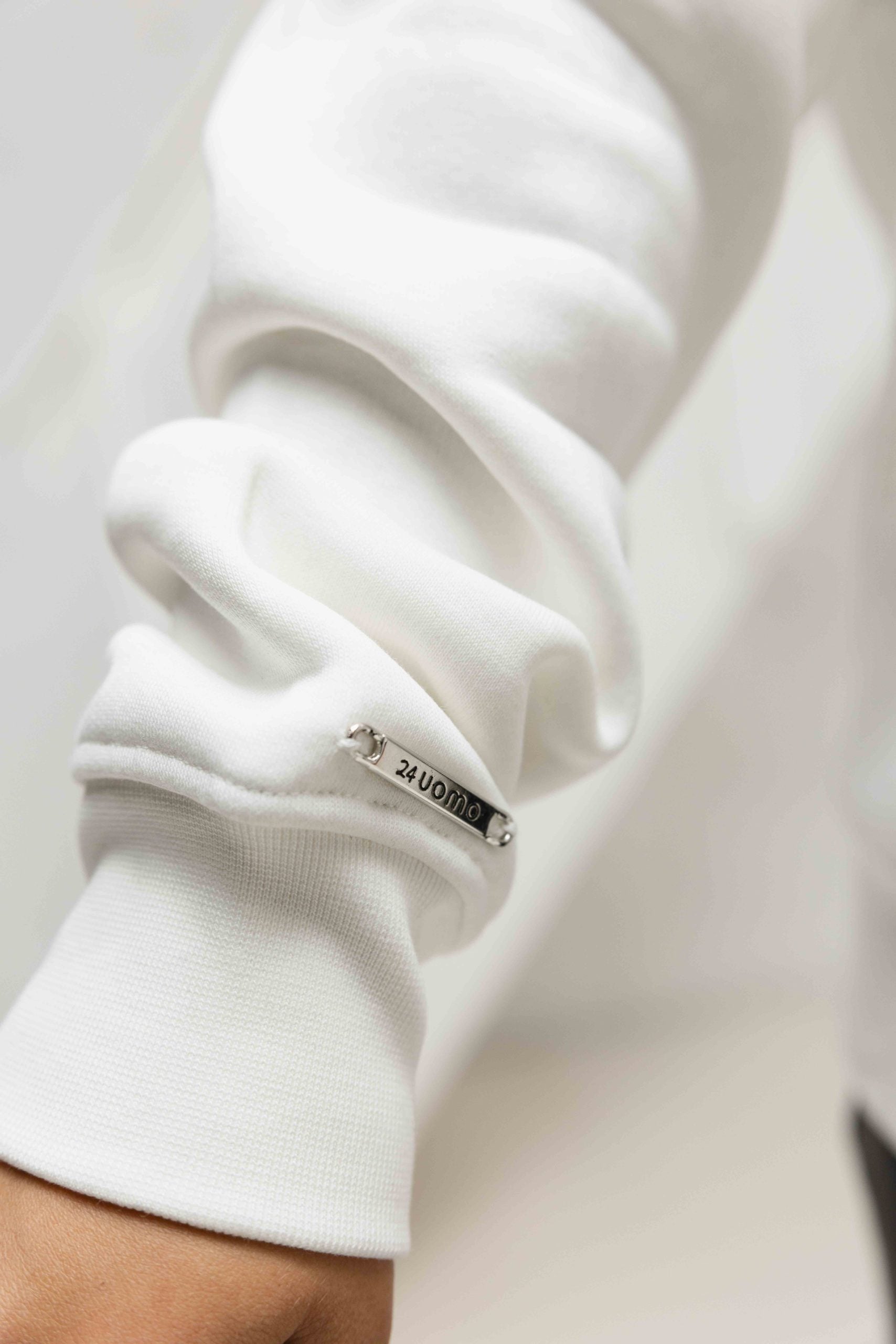 Mirror Zipped Oversized Hoodie Off-White Dames