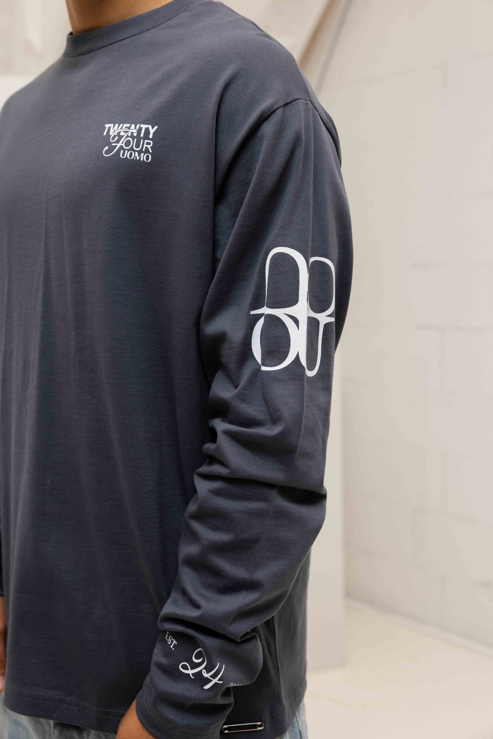 Signature Longsleeve Shirt Heren Donkergrijs