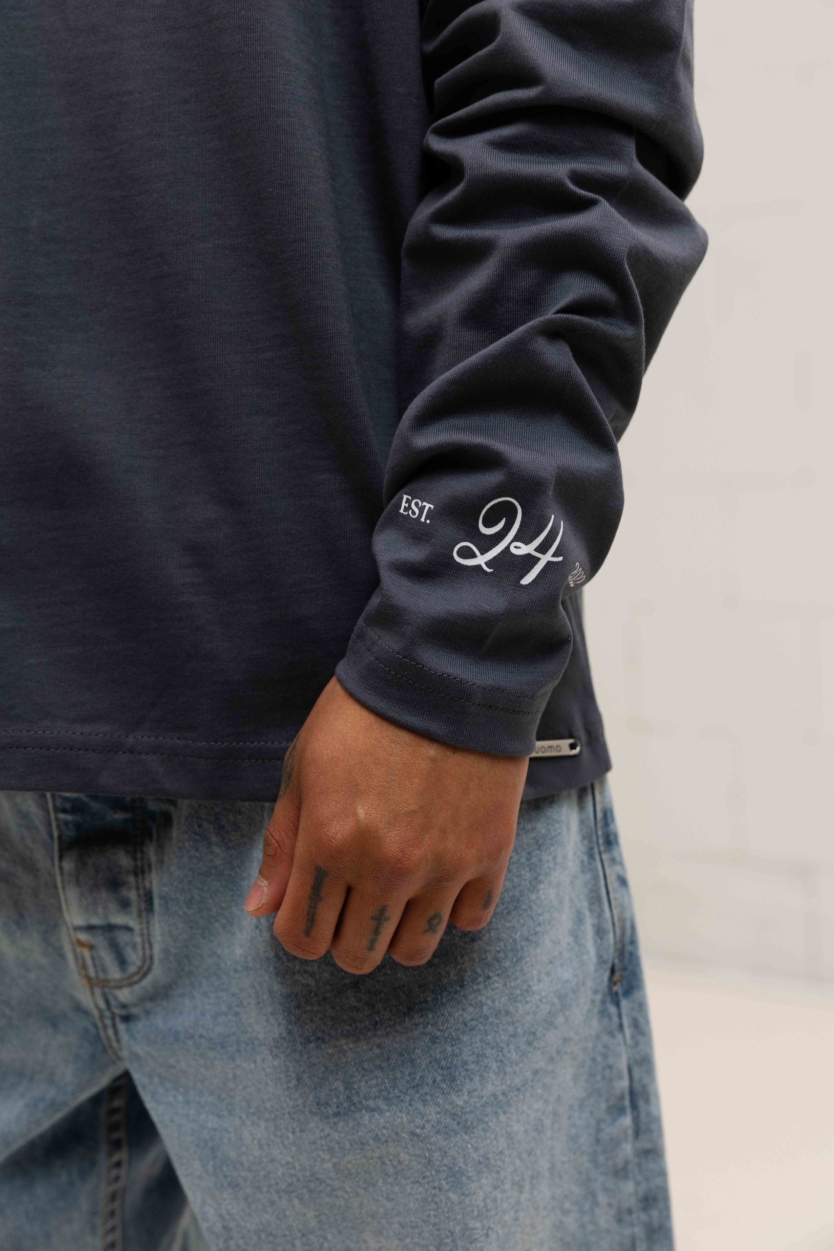 Signature Longsleeve Shirt Heren Donkergrijs