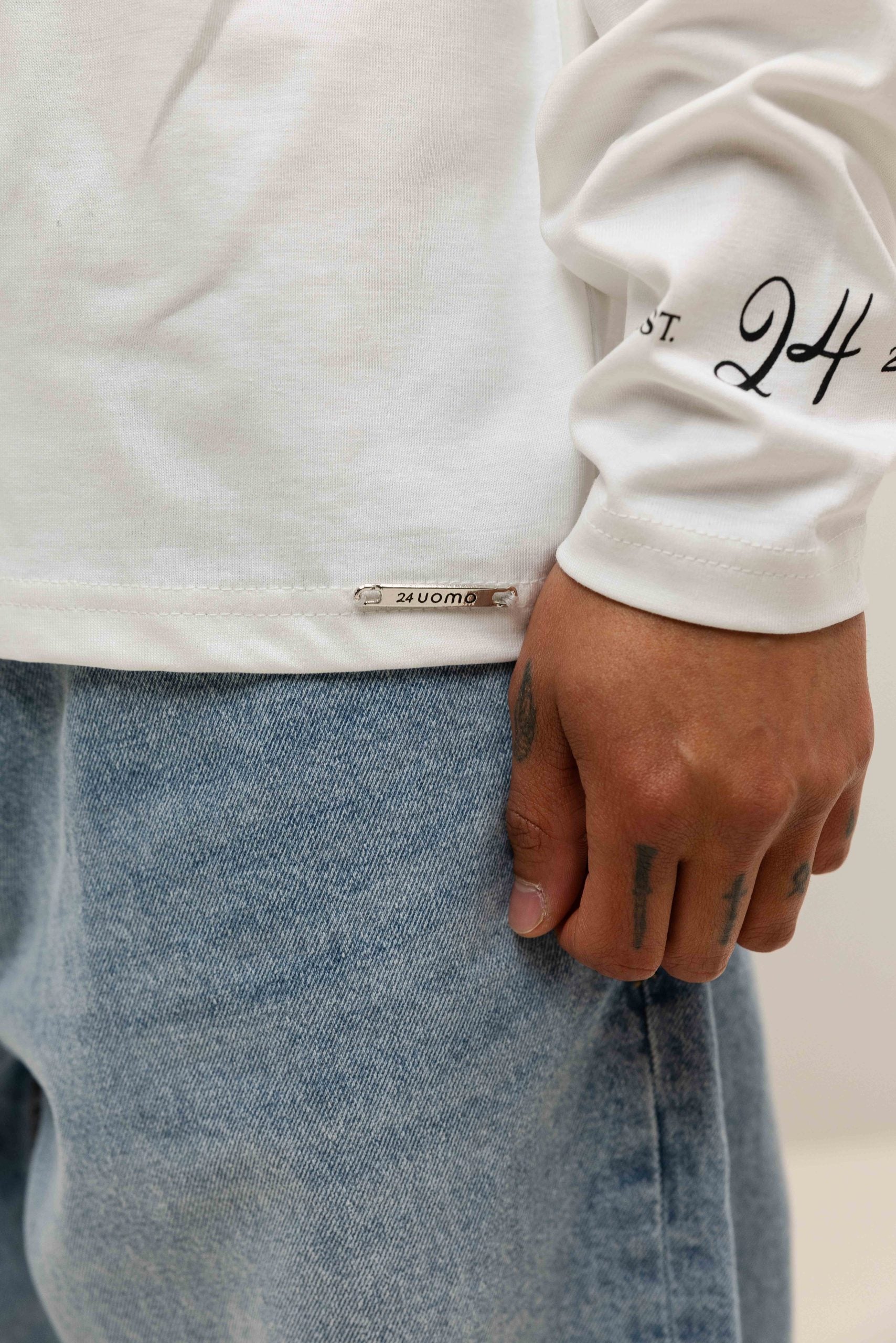 Signature Longsleeve Shirt Heren Off-White