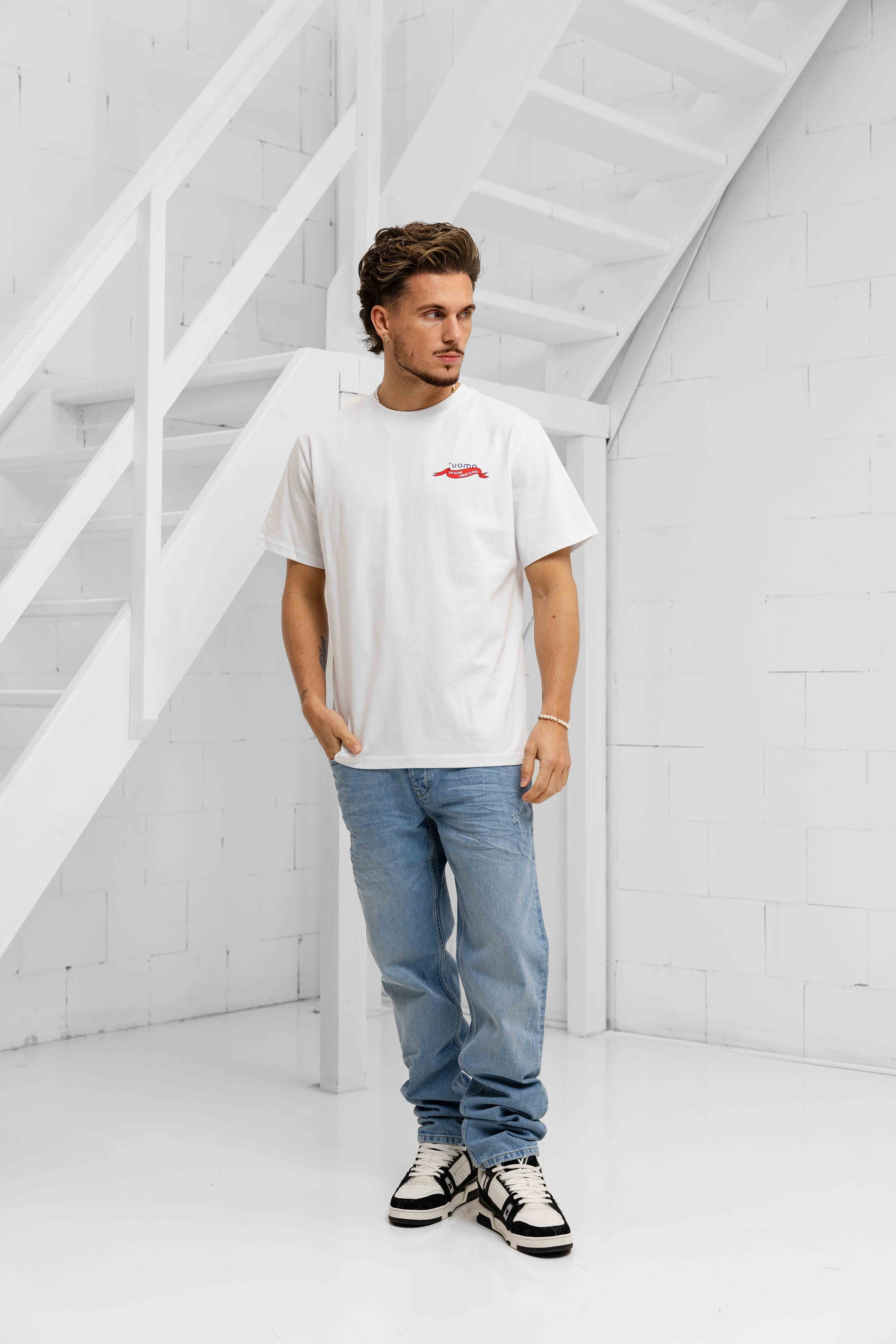 Sip Slow T-shirt Heren Wit