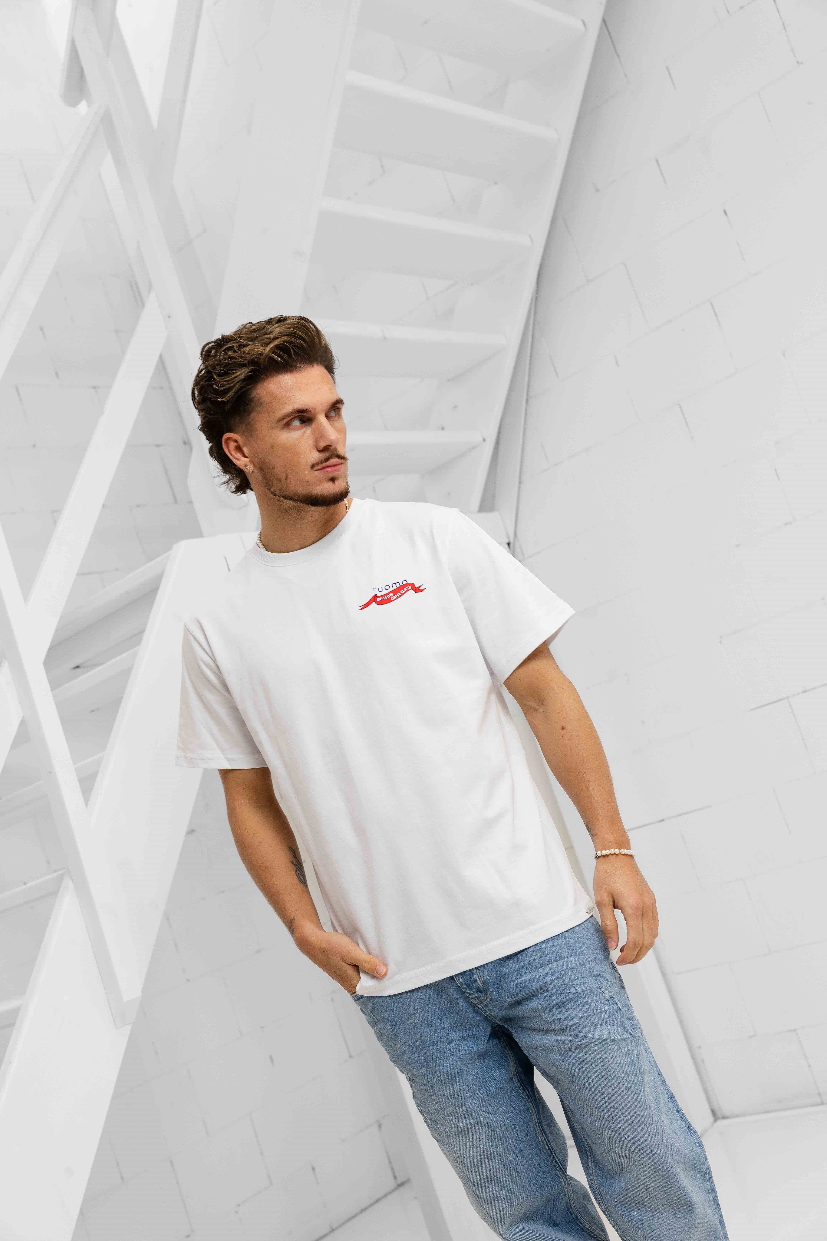Sip Slow T-shirt Heren Wit