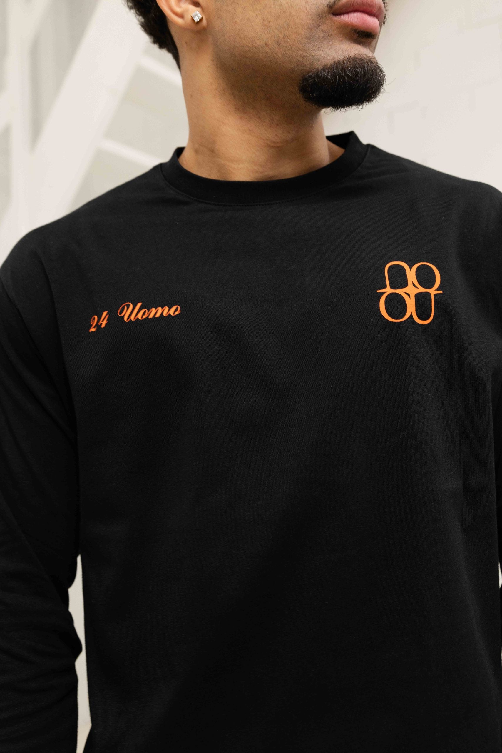 Symbol Longsleeve Shirt Heren Zwart/Oranje