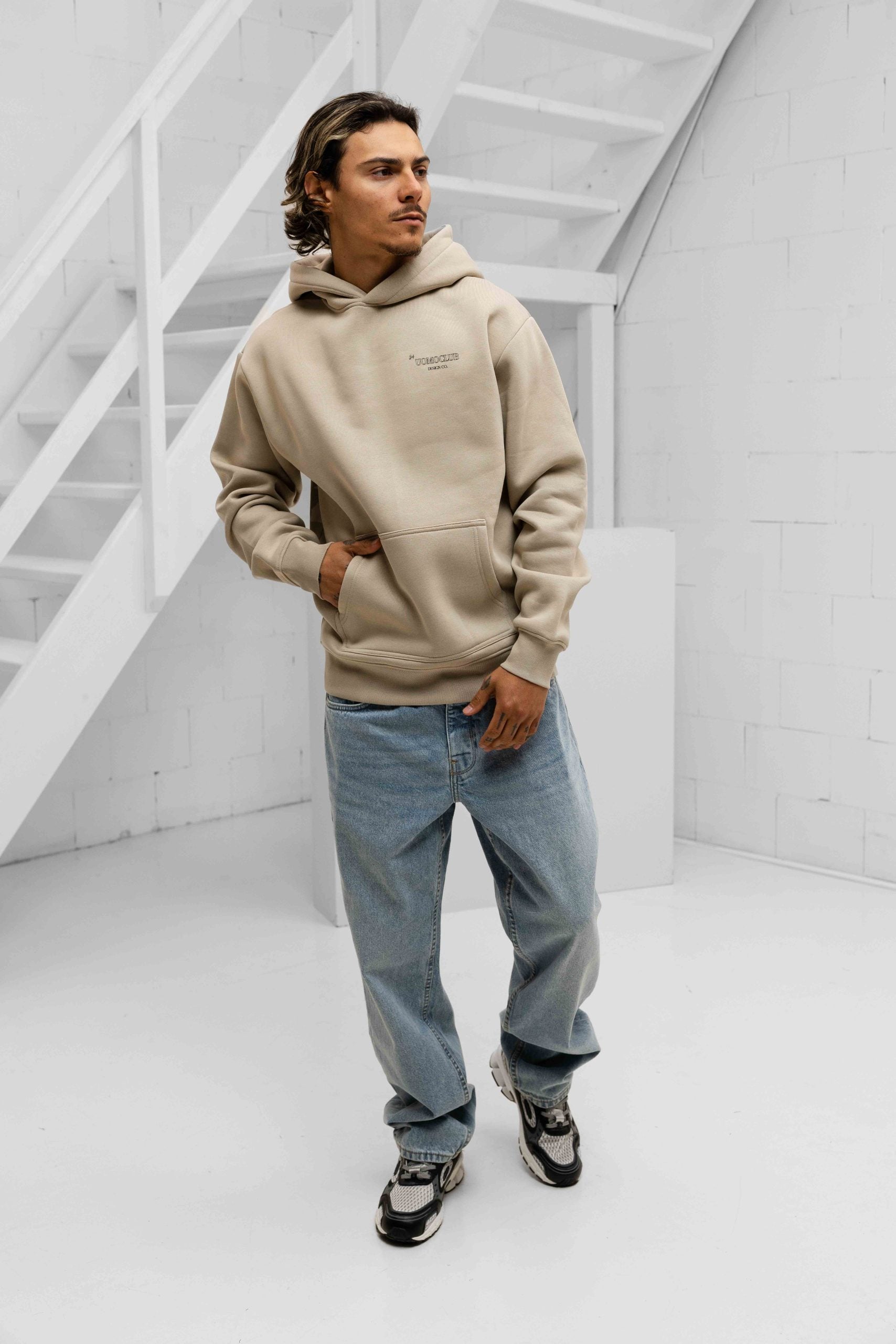 Club 3.0 Hoodie Heren Beige