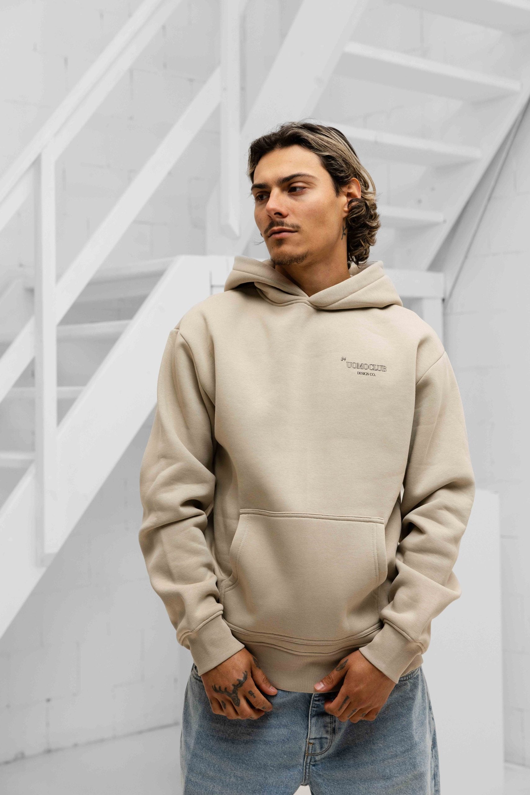 Club 3.0 Hoodie Heren Beige