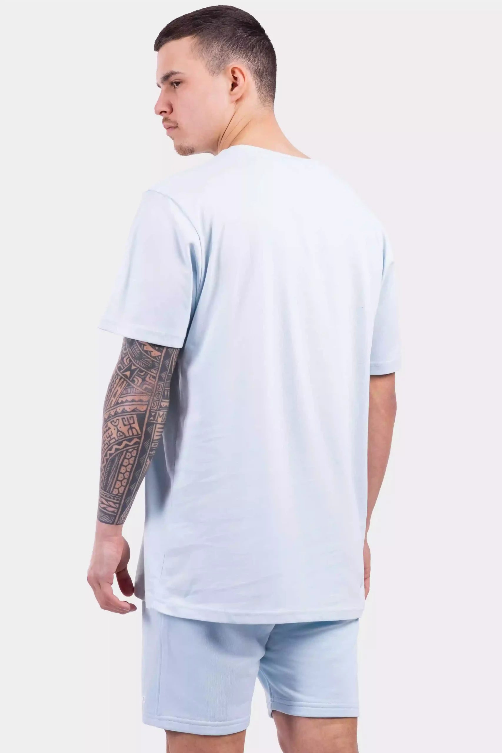 Basic T-Shirt Heren Lichtblauw