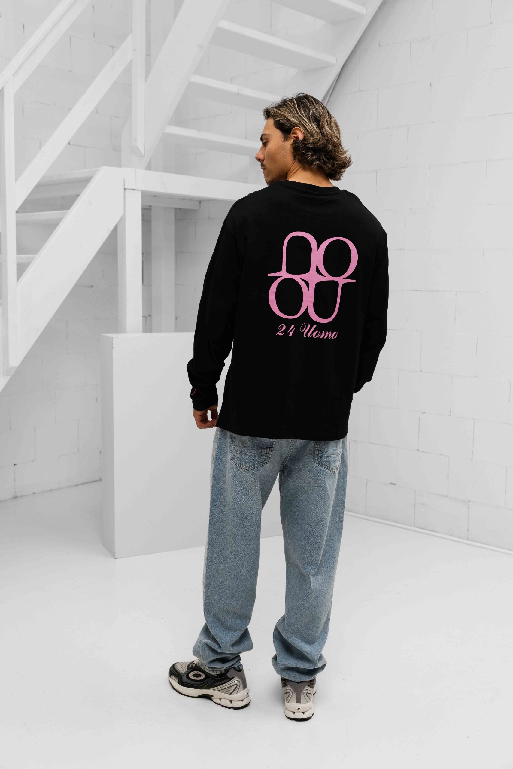 Symbol Longsleeve Shirt Heren Zwart/Roze