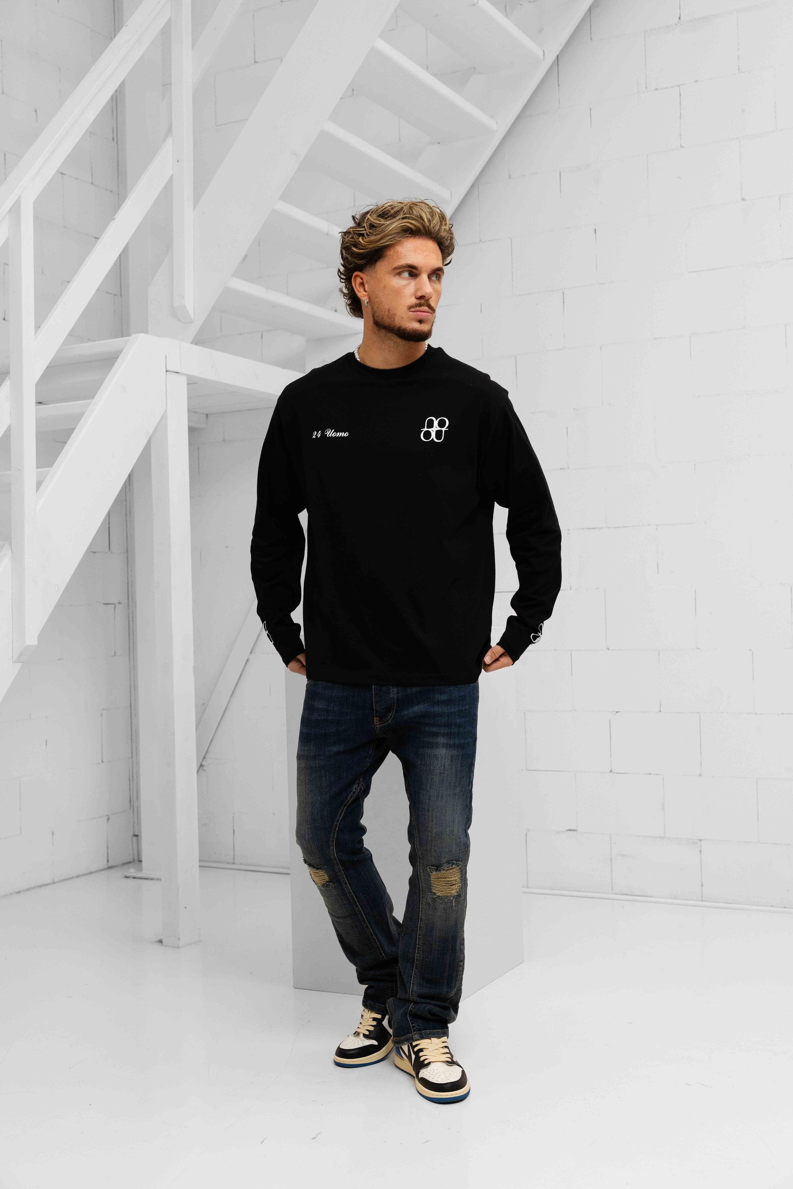 Symbol Longsleeve Shirt Heren Zwart/Wit PRE-ORDER 31 DECEMBER