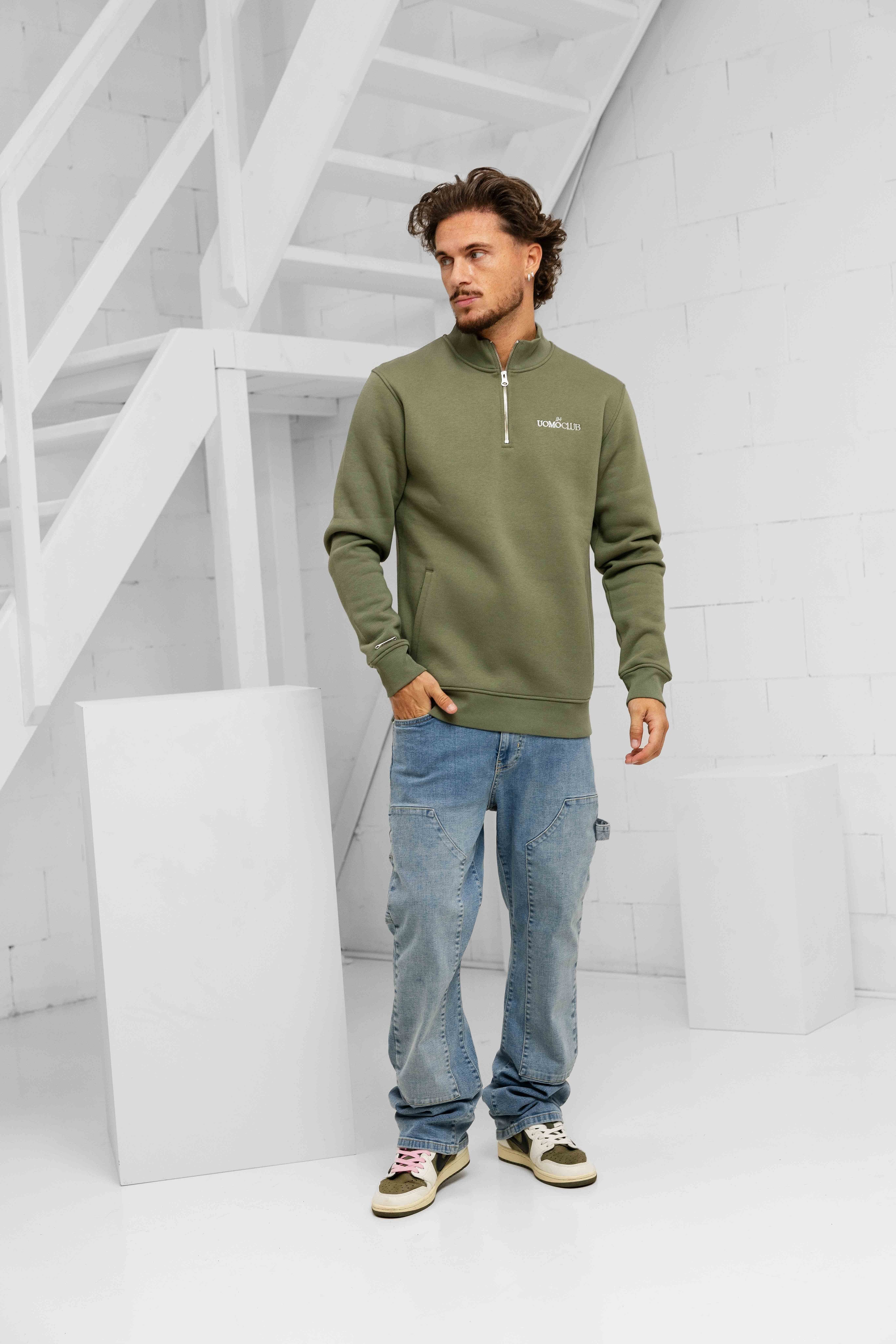 Club Half Zip Sweater Army