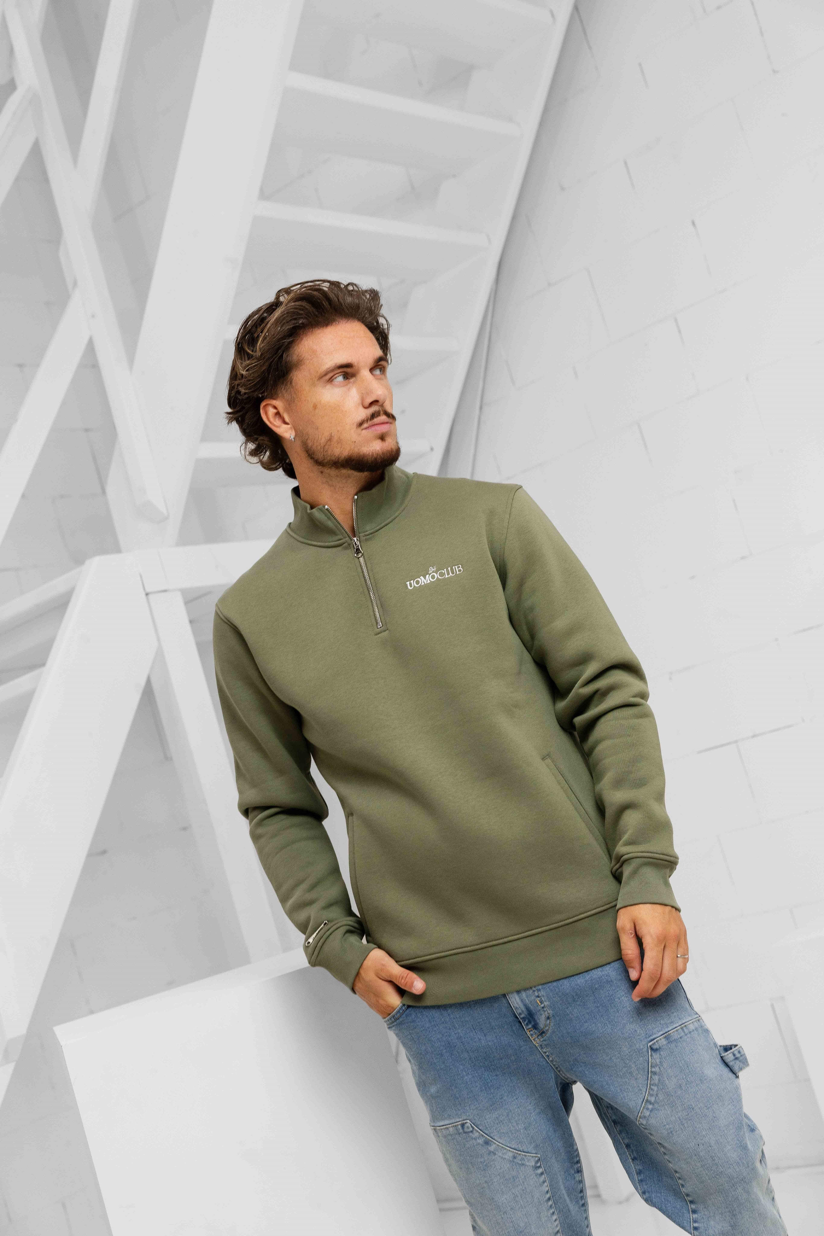 Club Half Zip Sweater Army