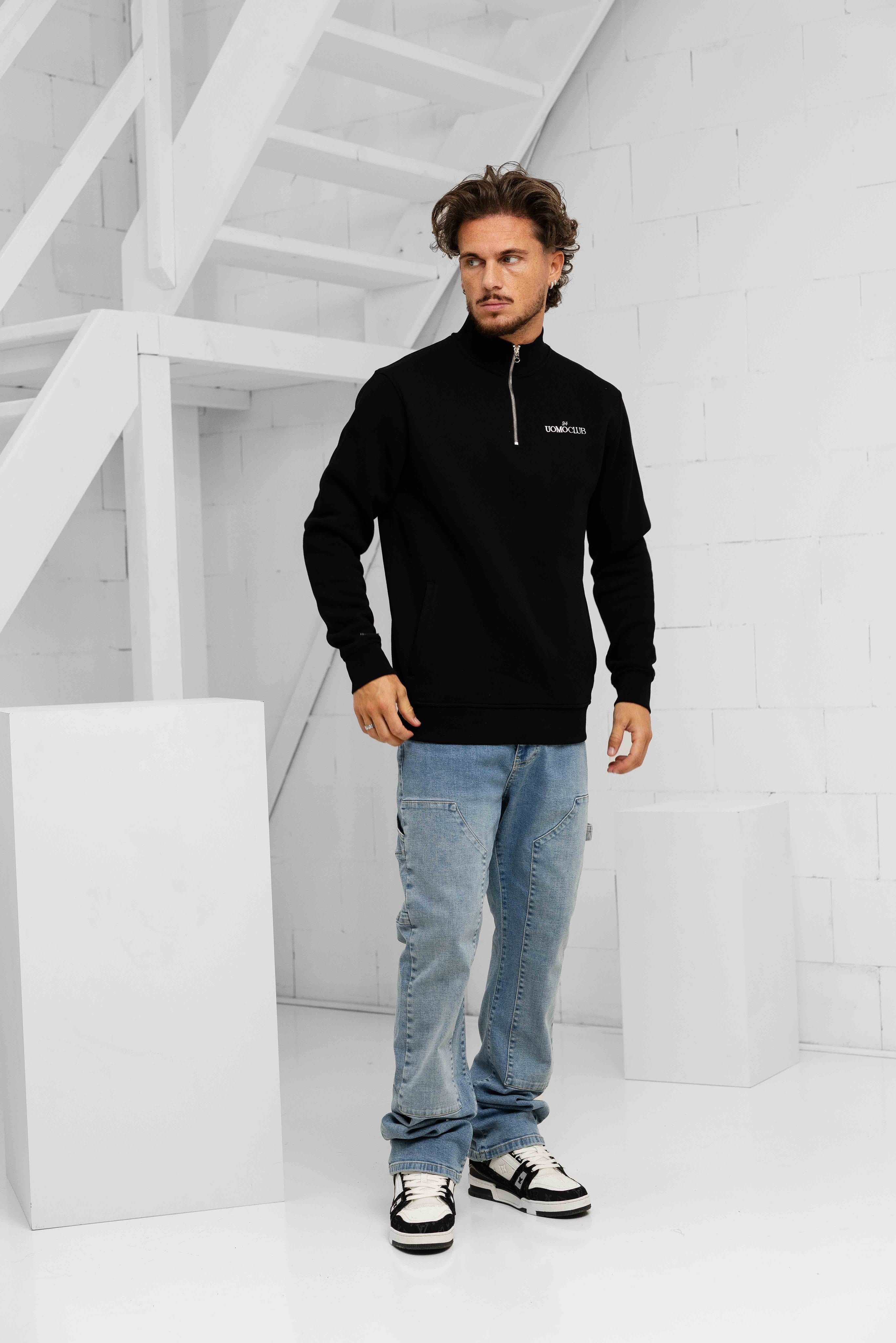 Club Half Zip Sweater Black