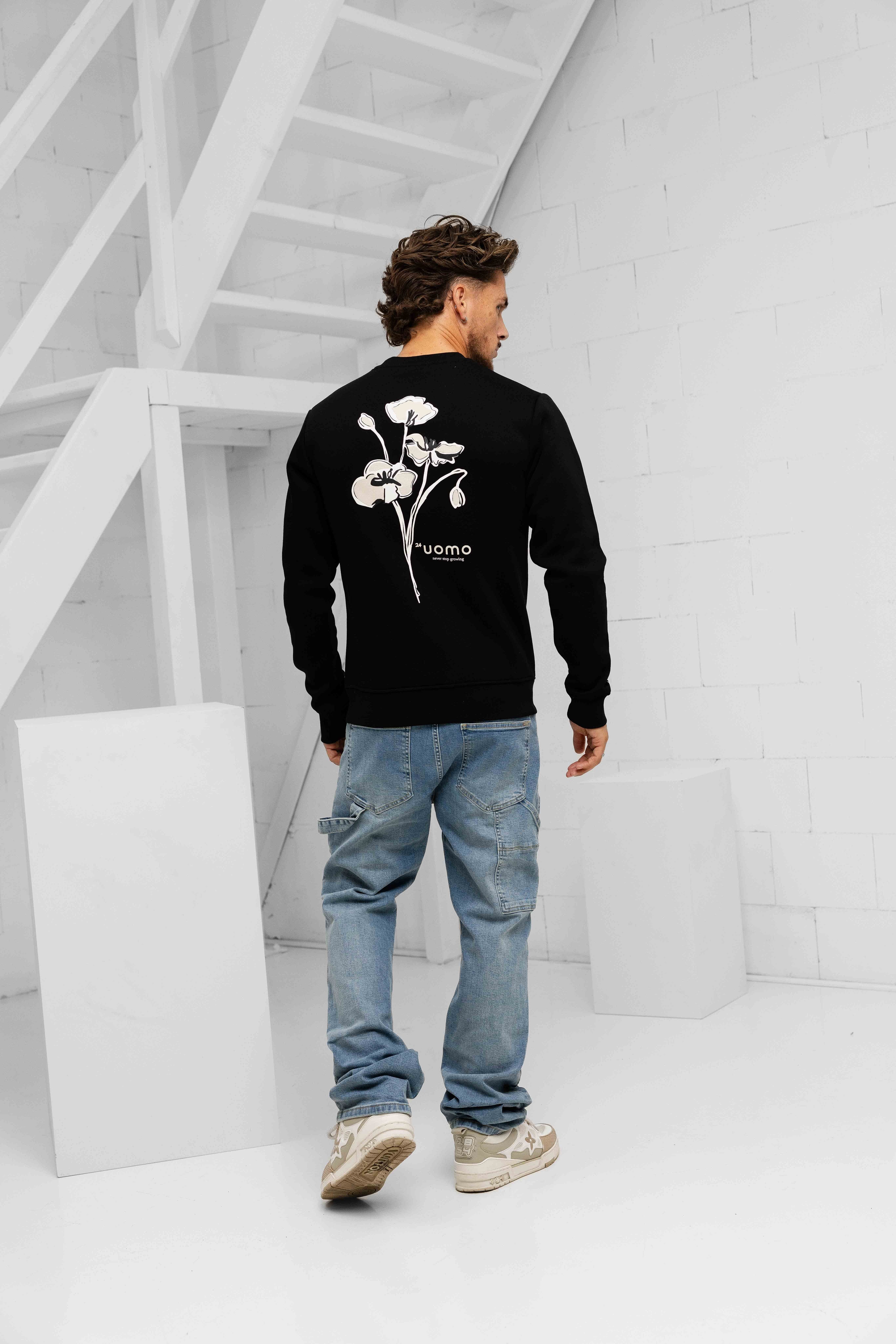 Flower Sweater Black/Beige