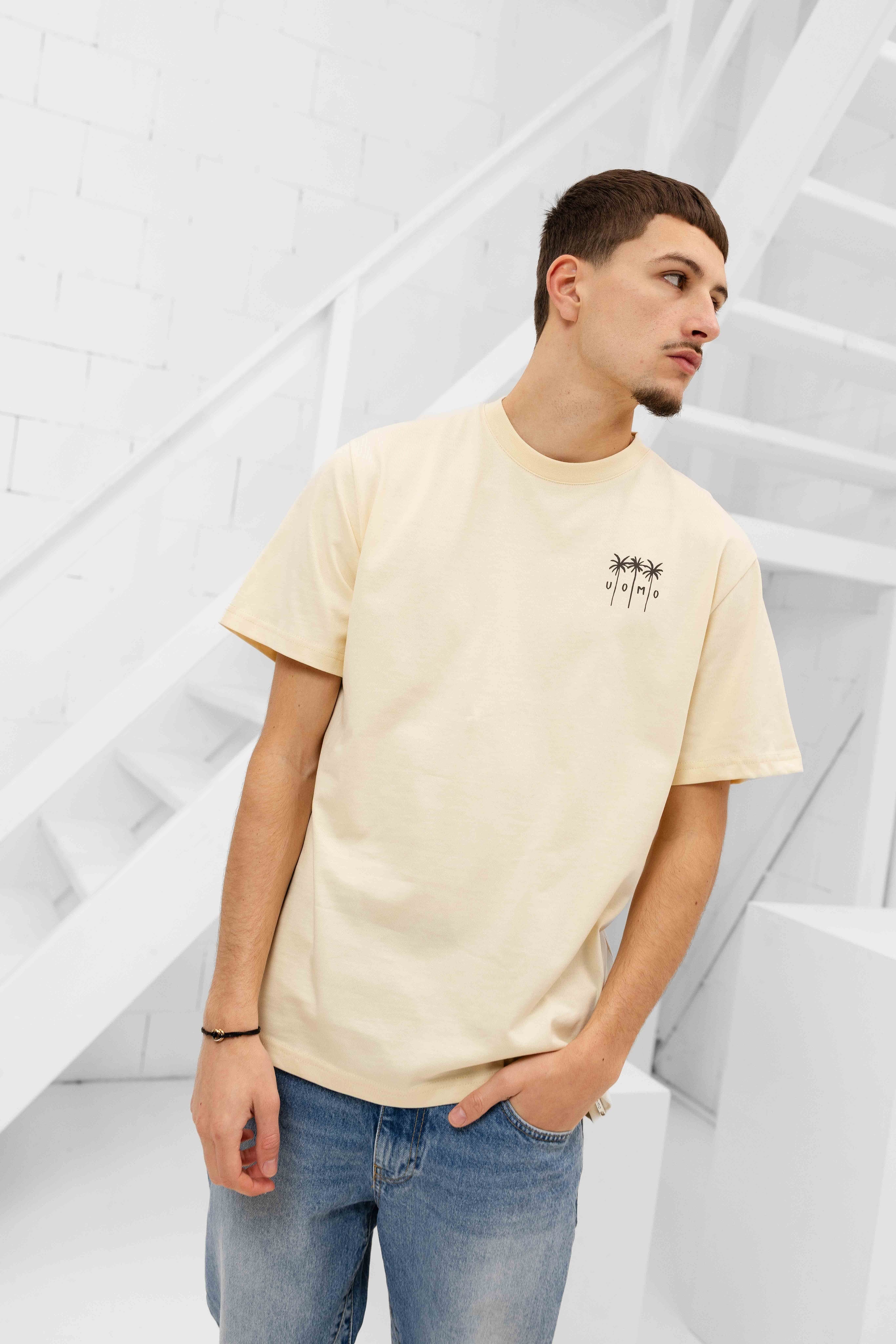 Palm T-shirt Heren Sand