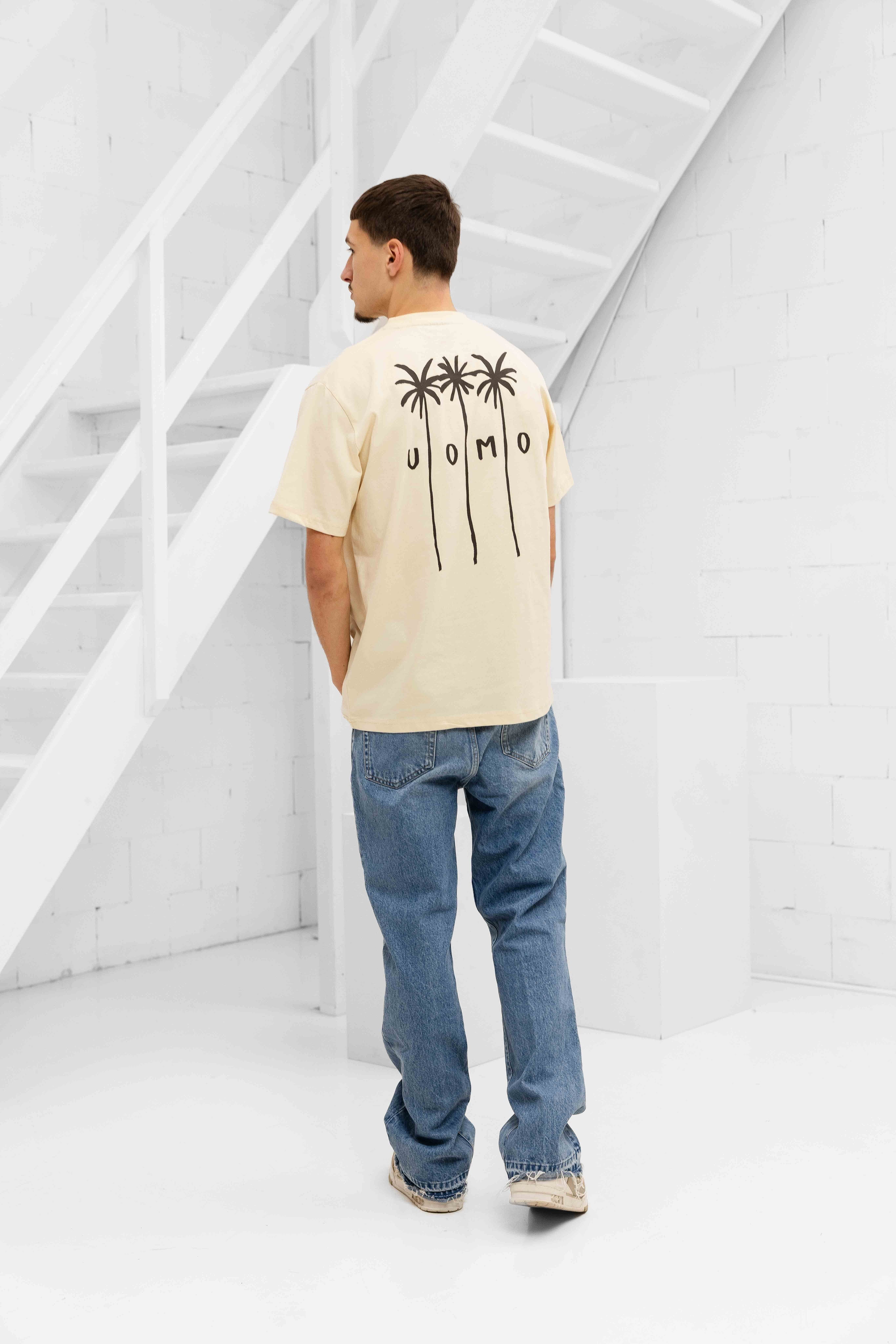 Palm T-shirt Heren Sand