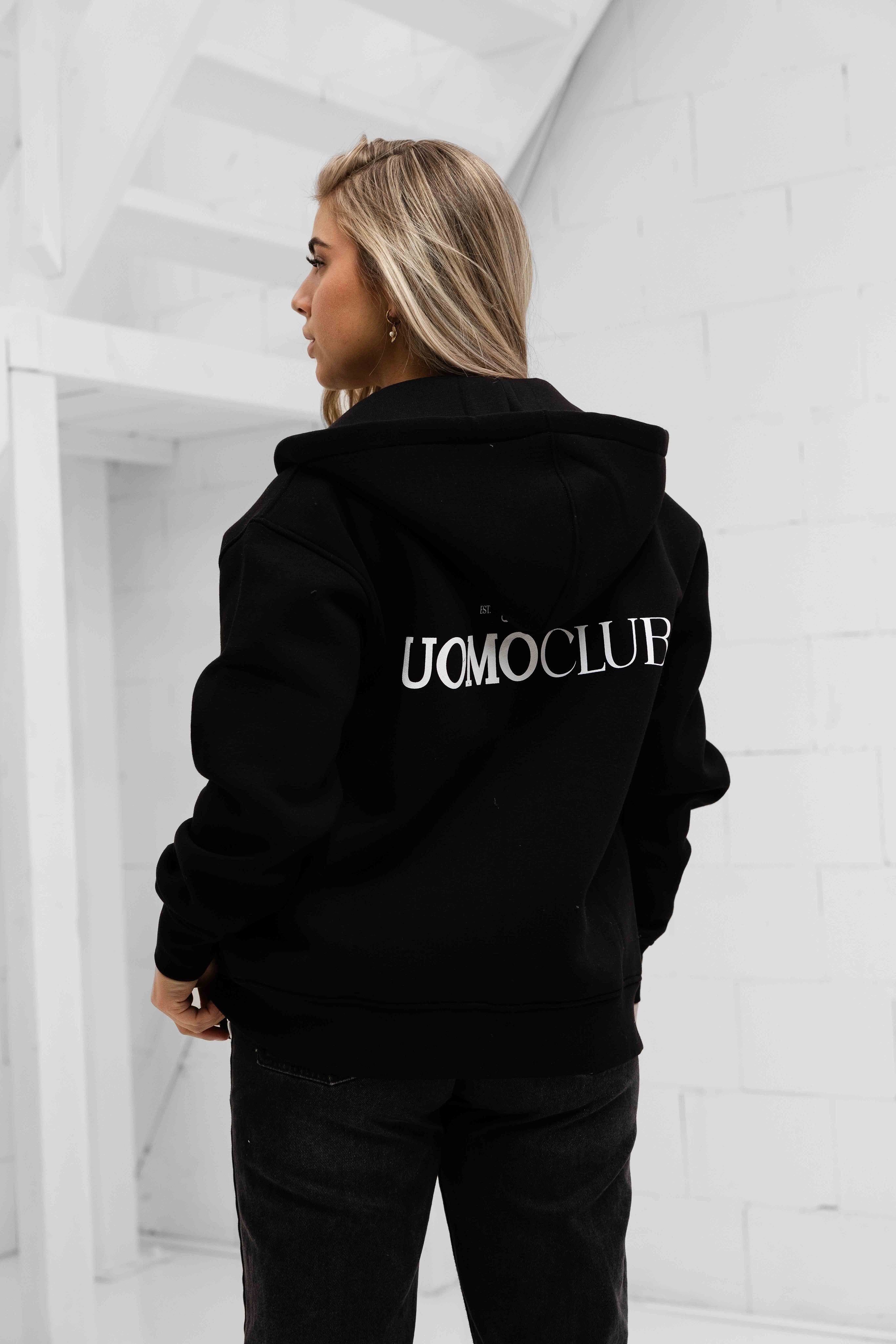 Club Zipped Hoodie Dames Zwart