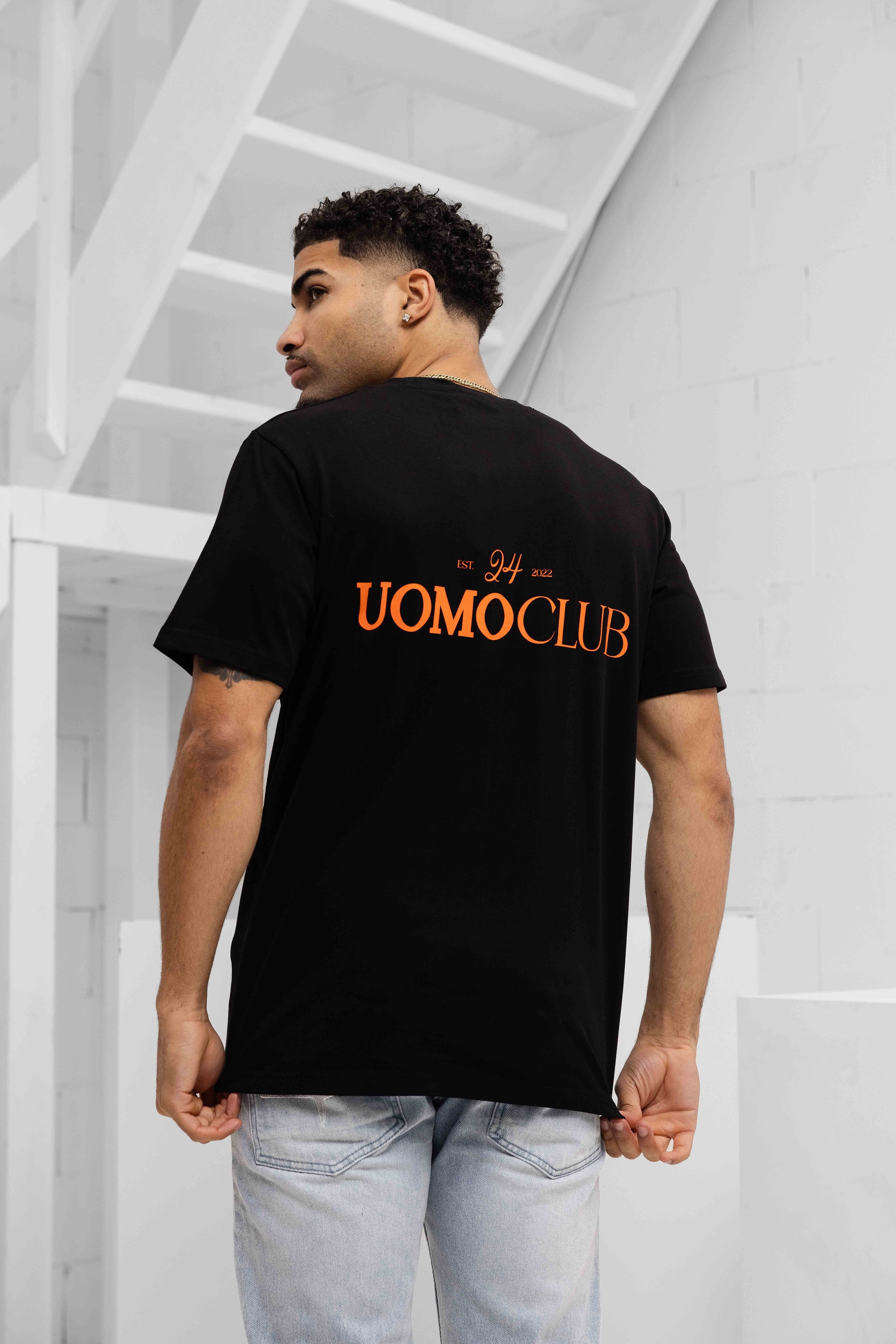 Club T-shirt Heren Zwart/Oranje