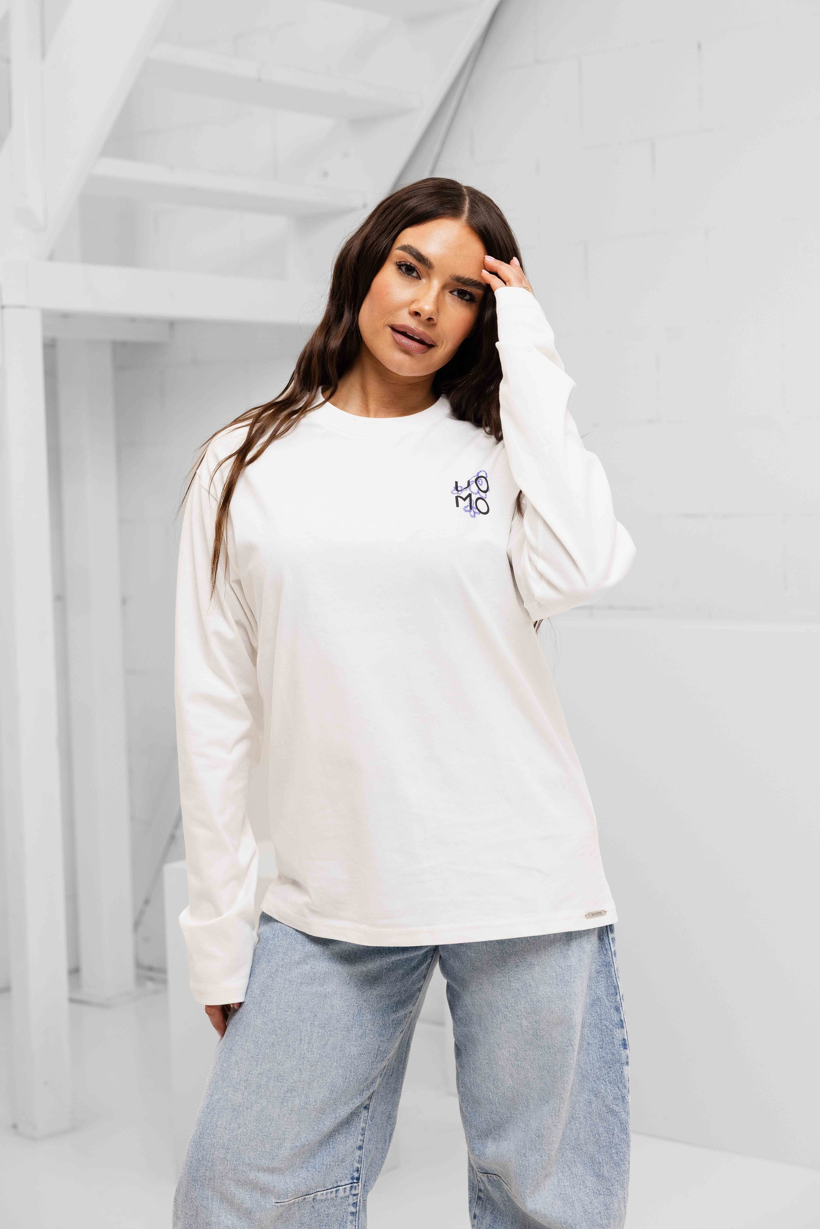 Flora 2.0 Longsleeve Shirt Dames Off-White/Blue