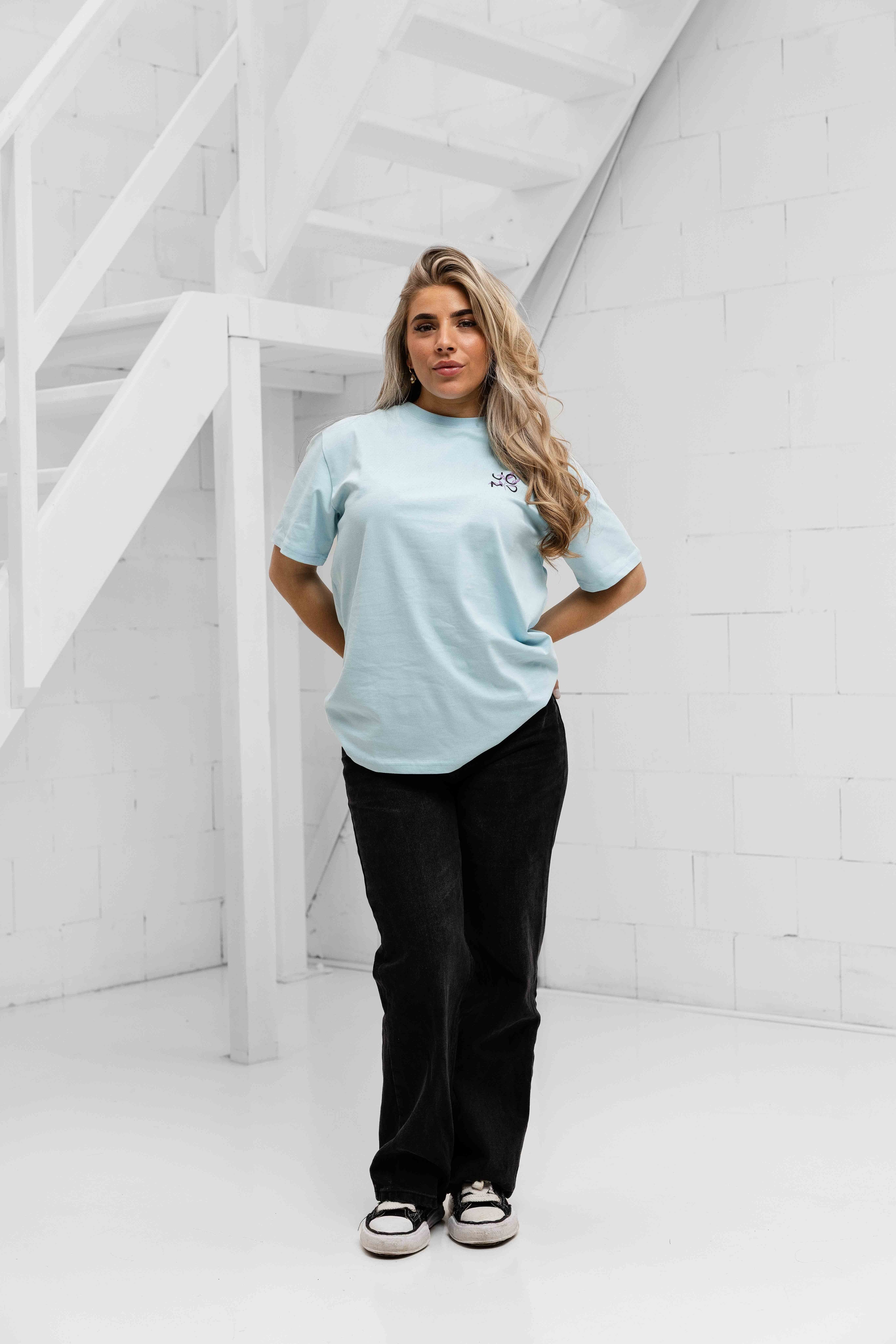 Floral T-shirt Dames Lichtblauw