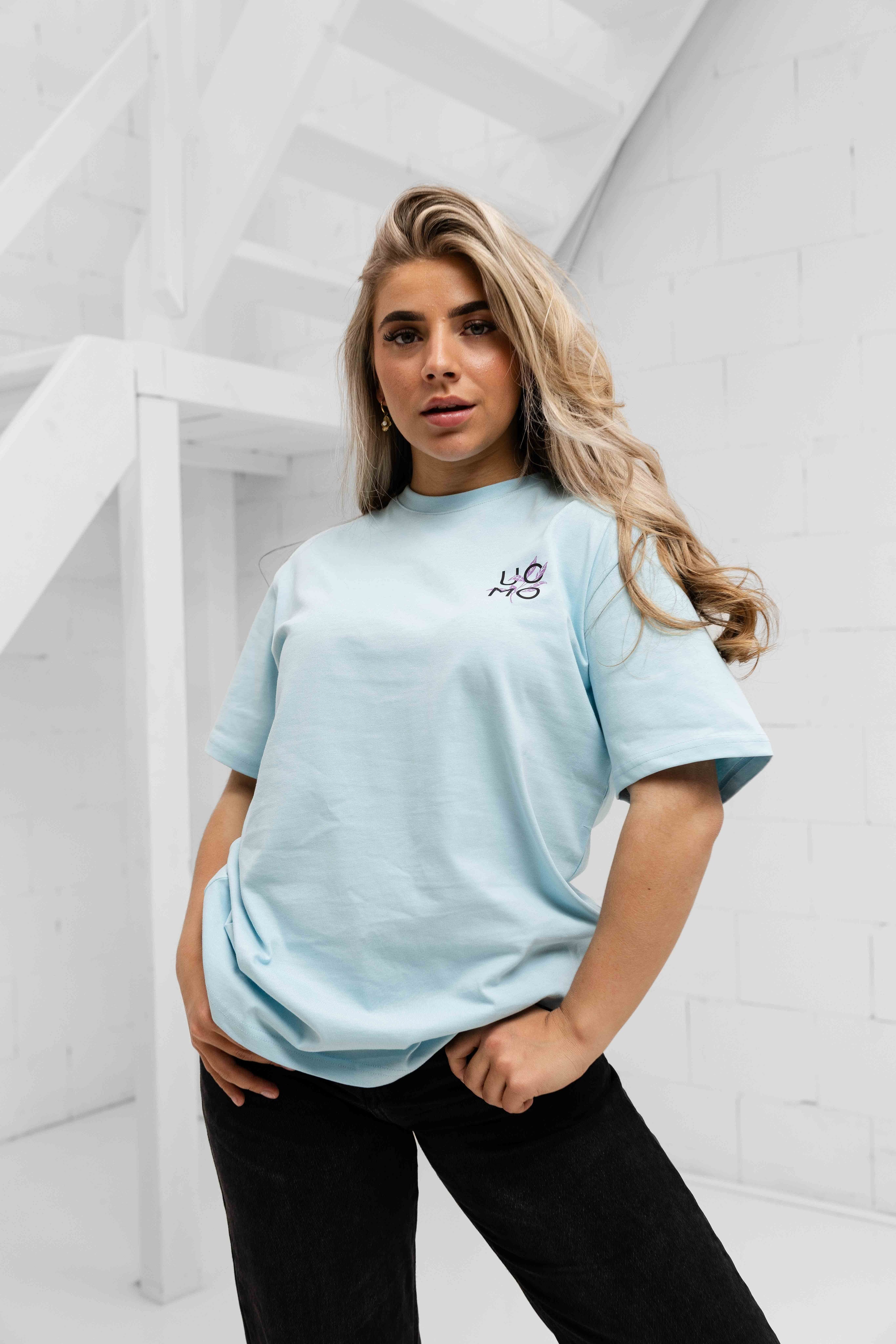 Floral T-shirt Dames Lichtblauw