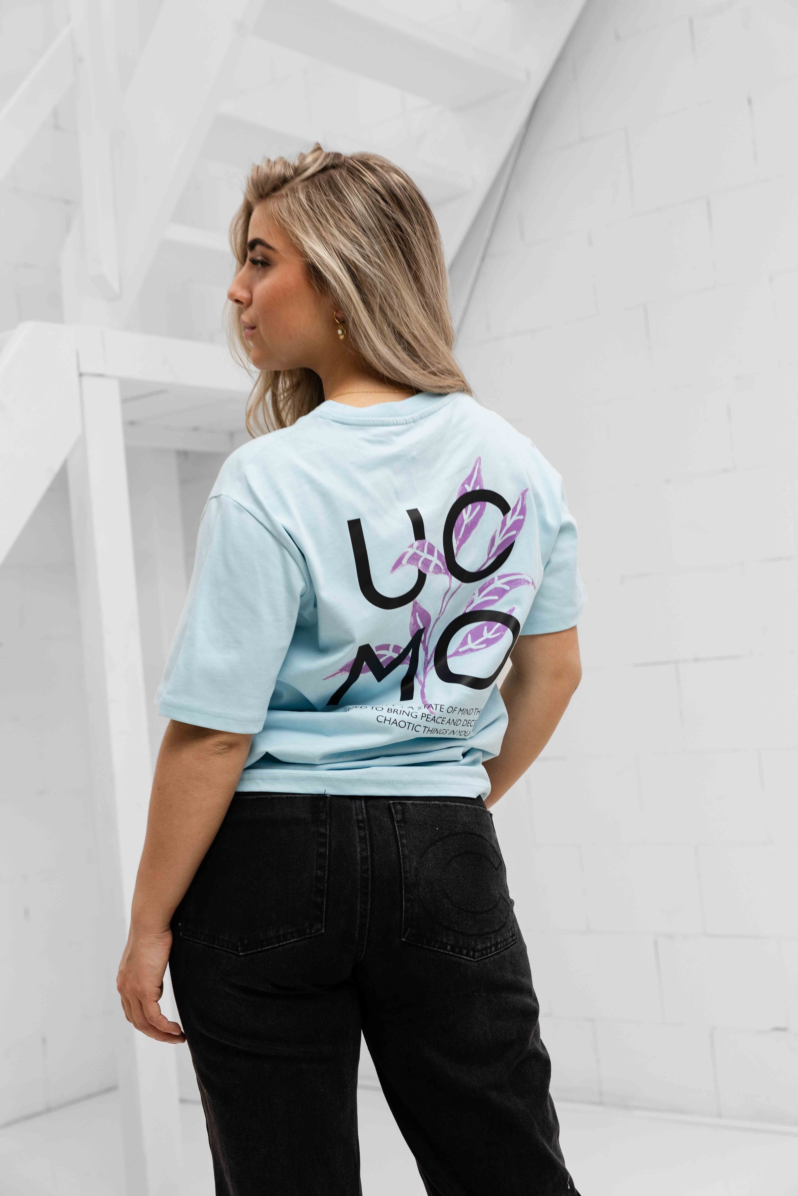 Floral T-shirt Dames Lichtblauw