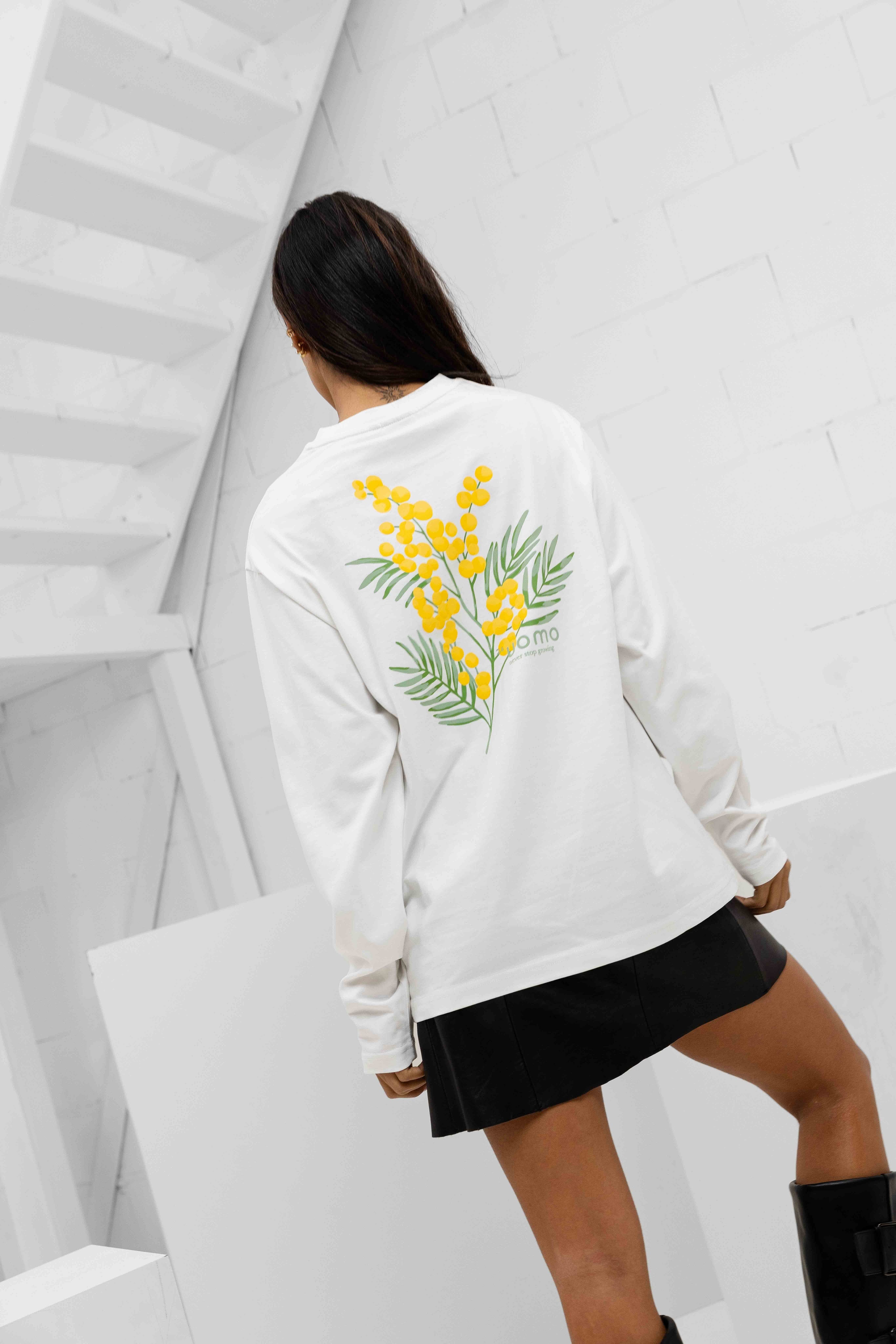 Flower Longsleeve Shirt Women Off-White