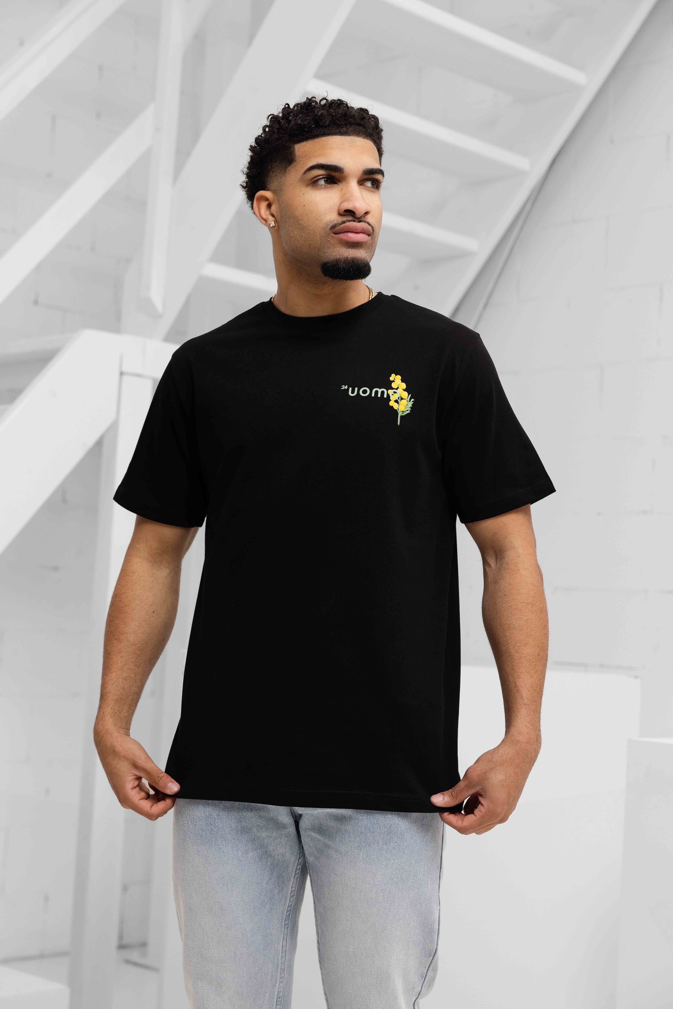 Flower T-shirt Heren Zwart