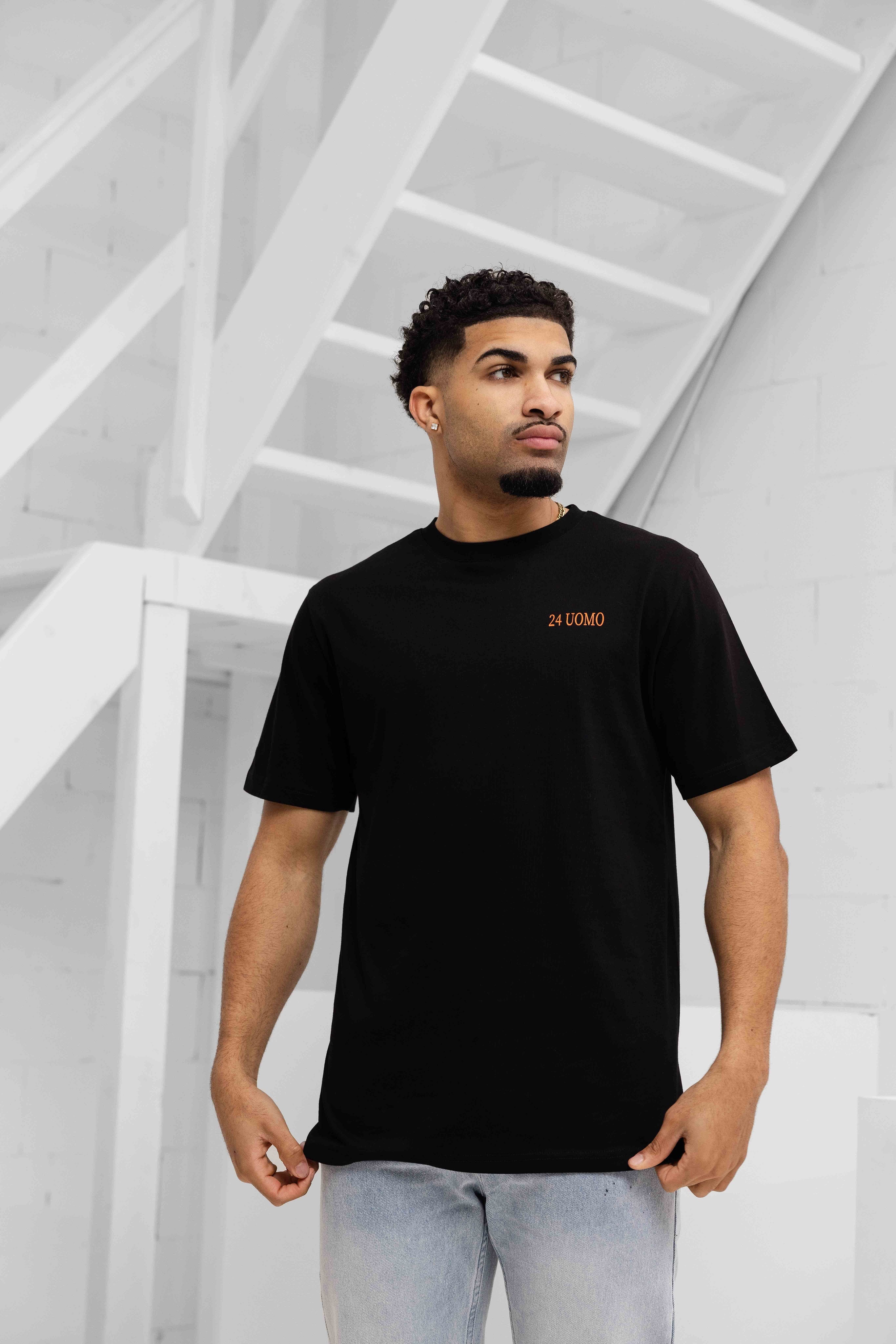 Heat Wave T-shirt Heren Zwart/Oranje