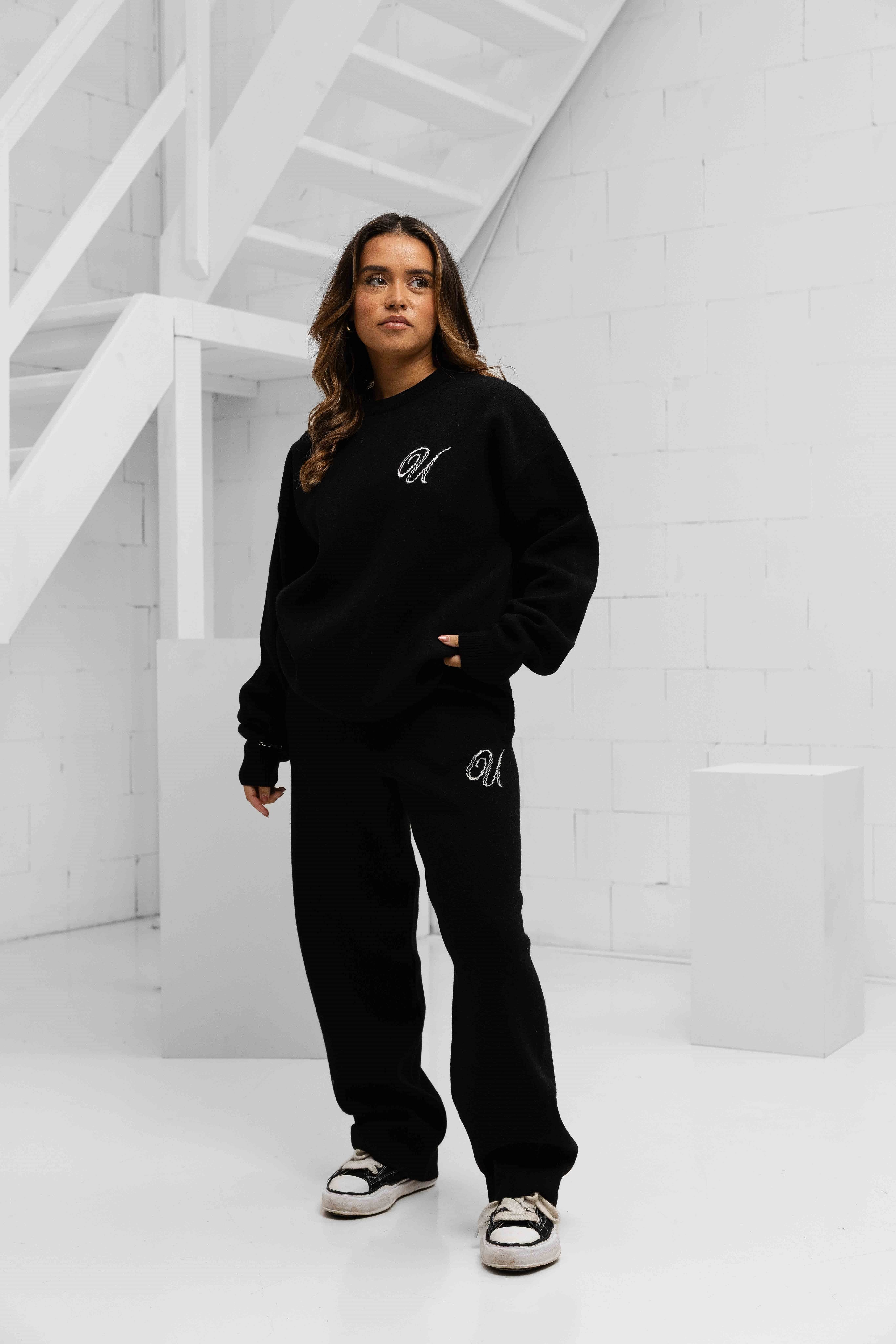 Knitted Trainingspak Dames Zwart