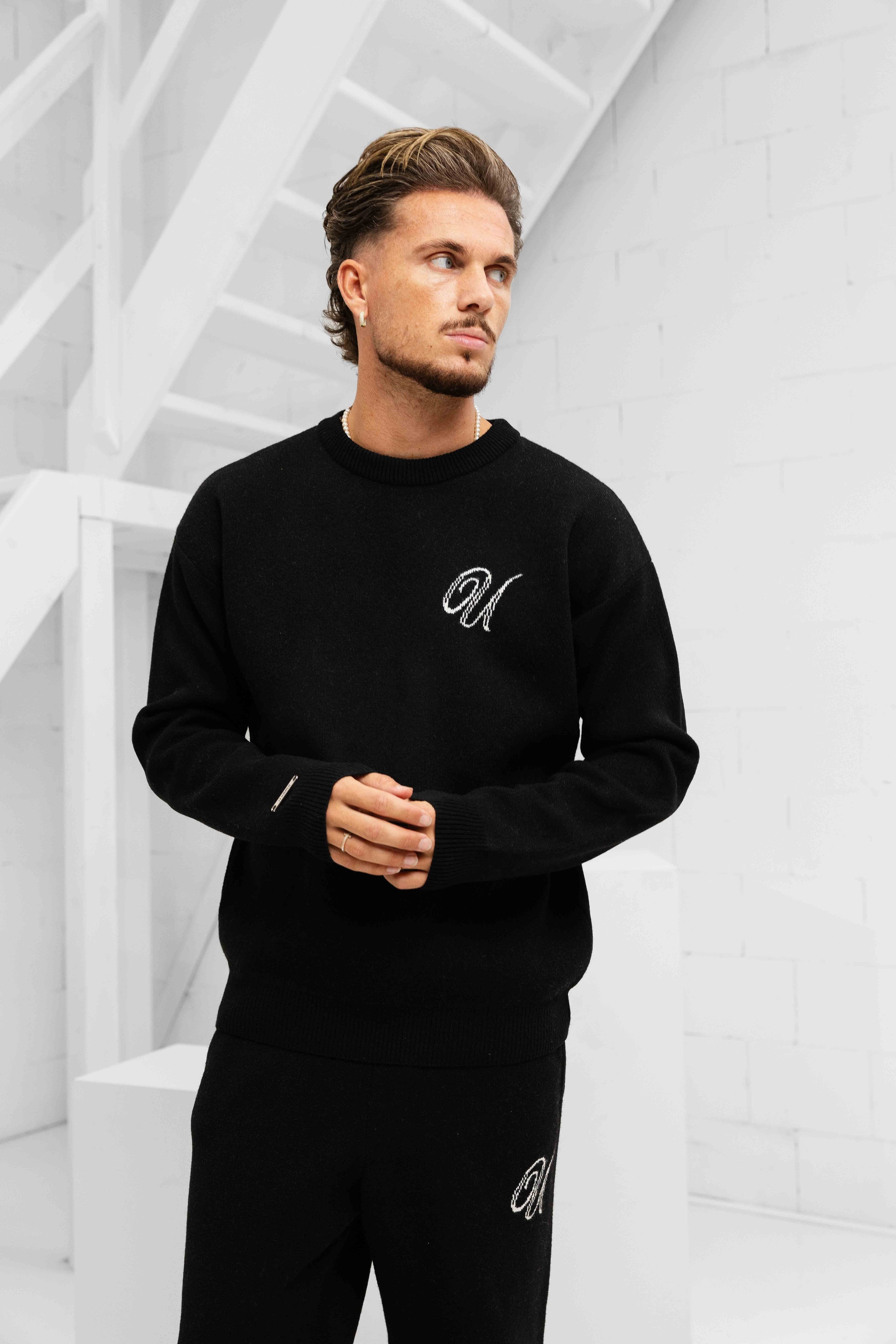 Knitted Trainingspak Heren Zwart