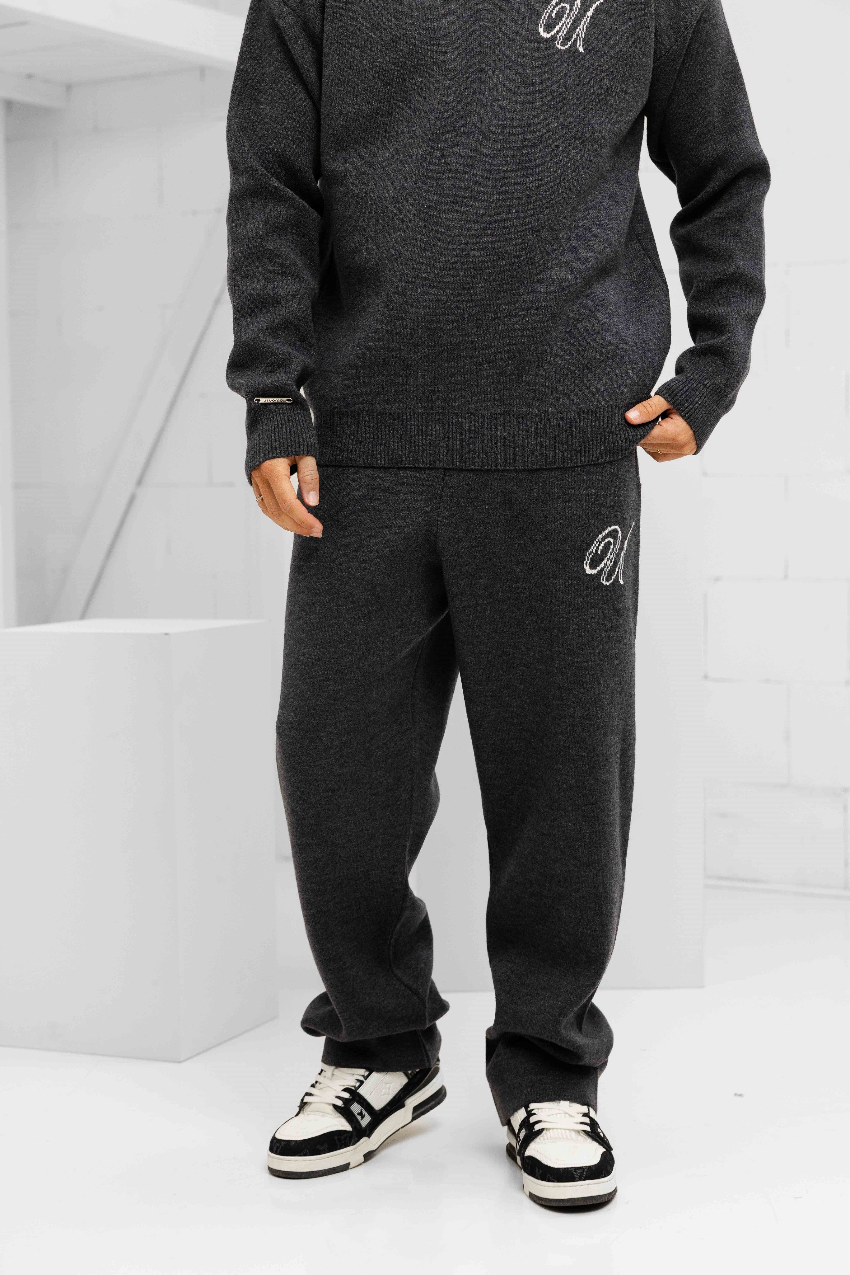 Knitted Trainingspak Heren Dark Grey