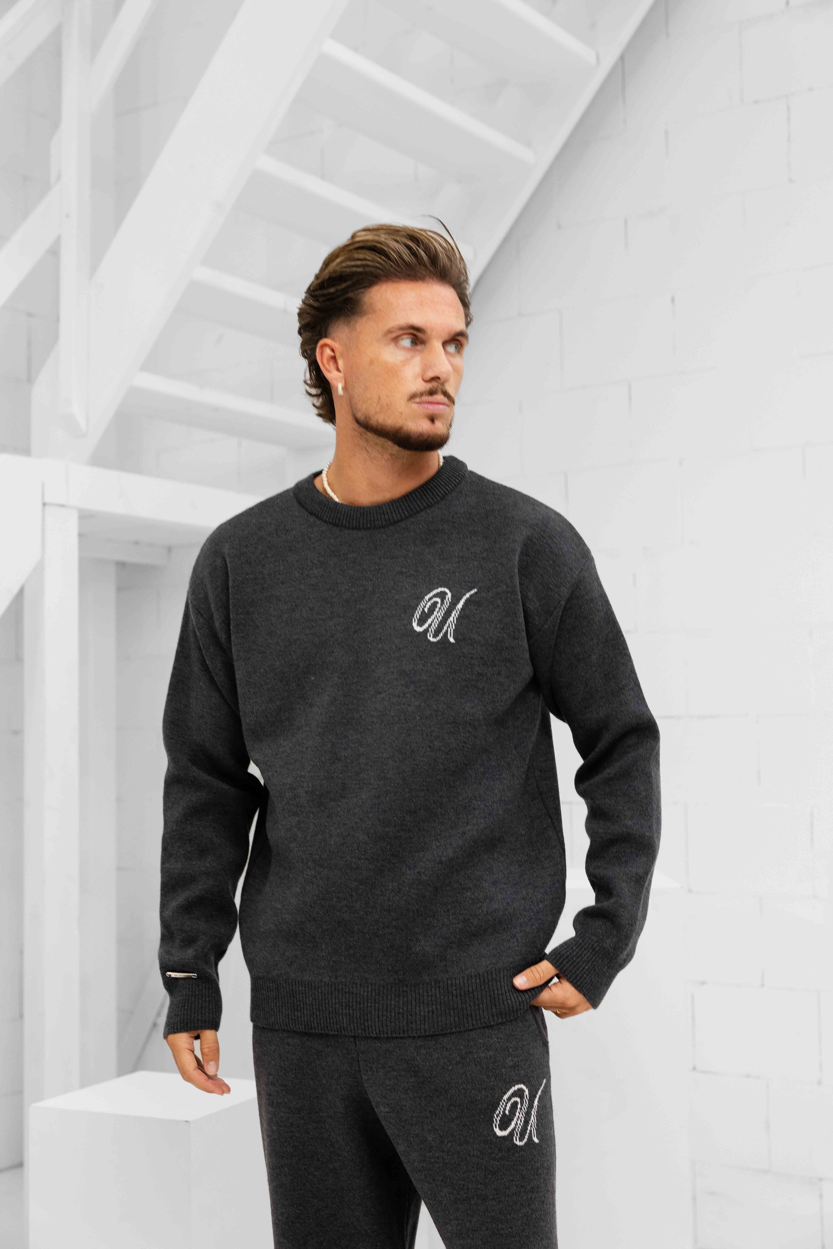 Knitted Trainingspak Heren Dark Grey