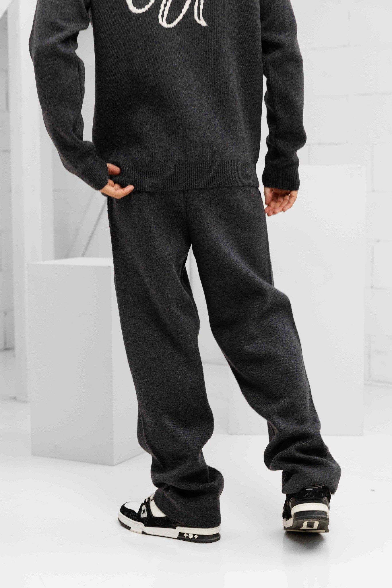Knitted Trainingspak Heren Dark Grey