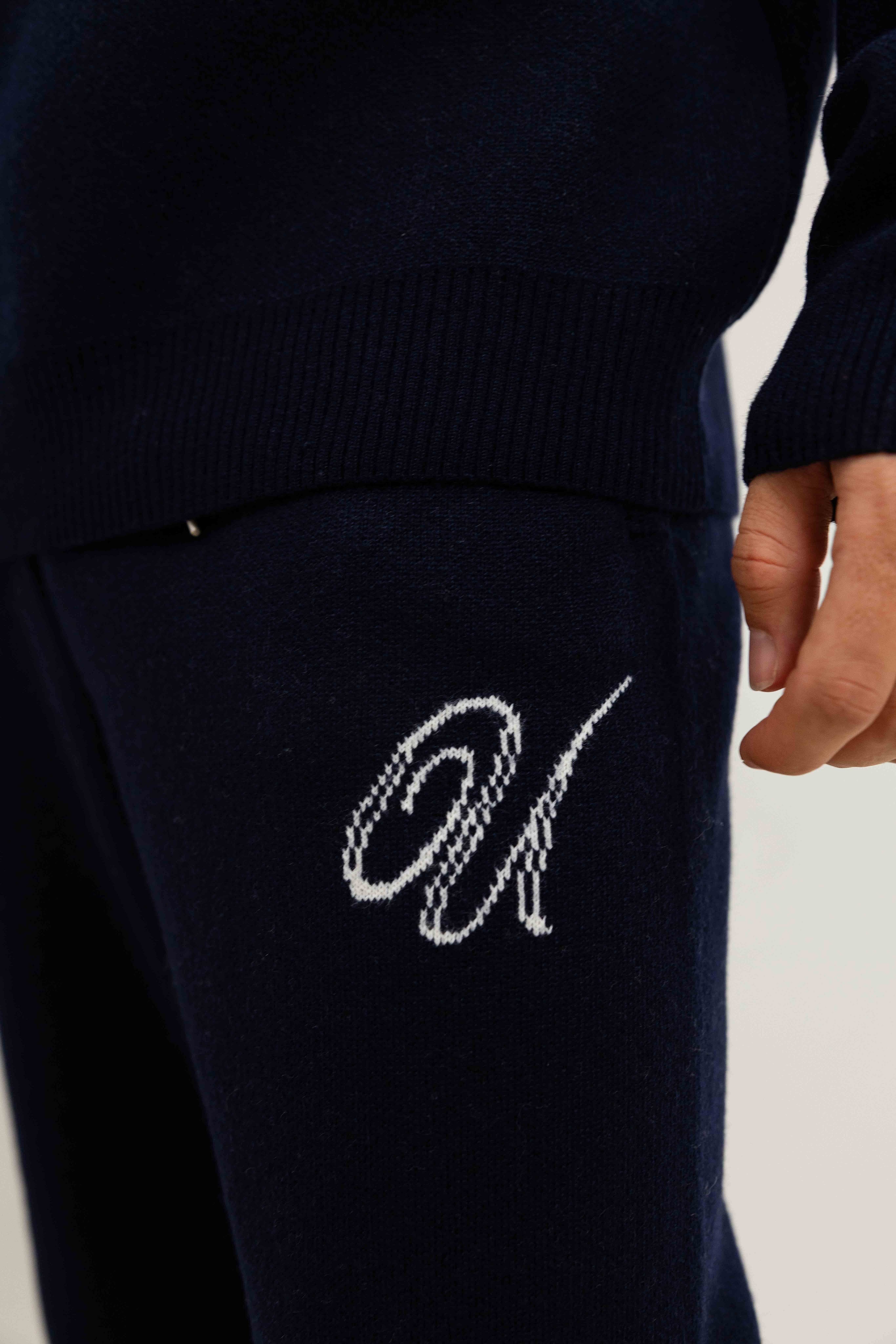 Knitted Trainingspak Heren Navy