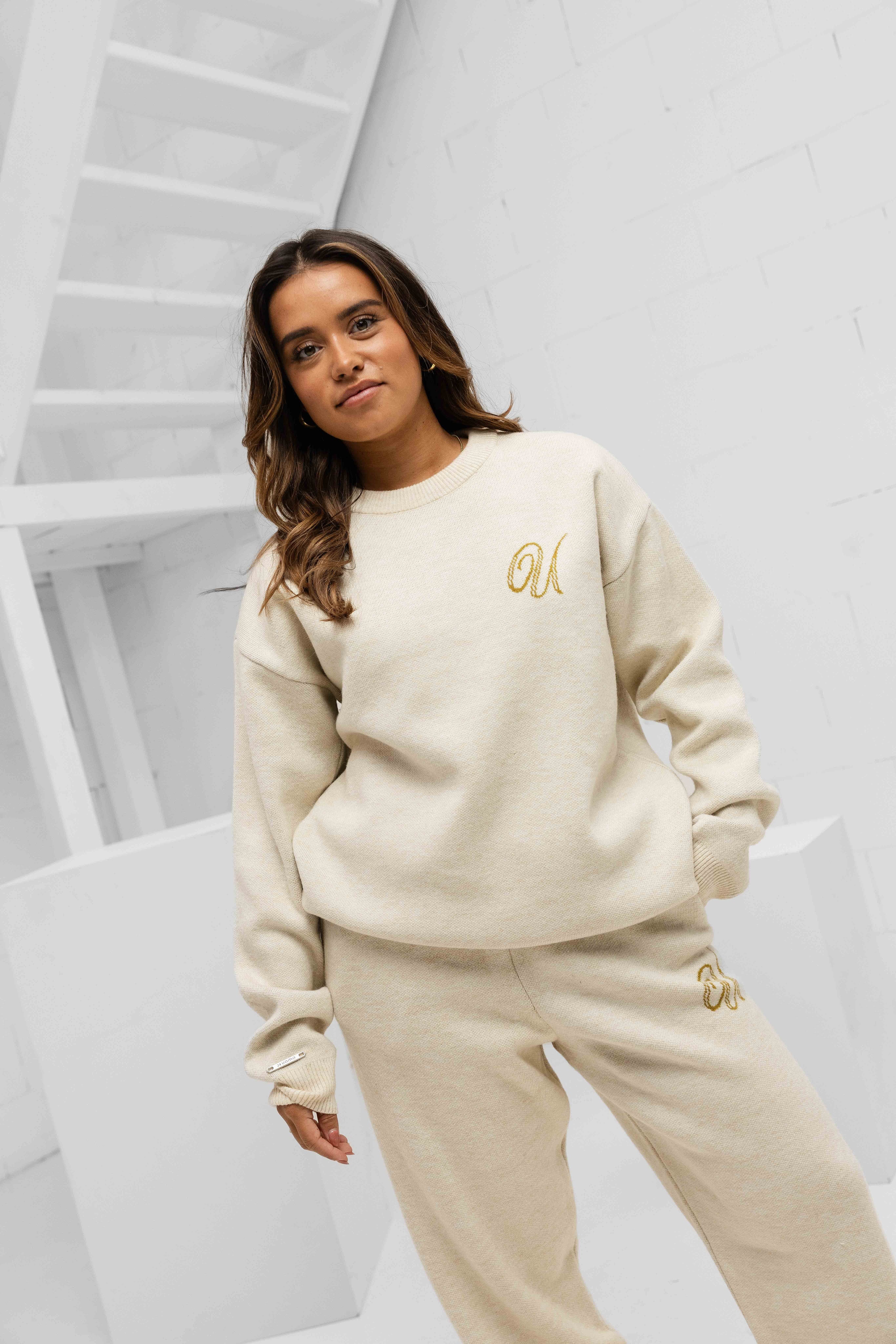 Knitted Trainingspak Dames Sand/Khaki