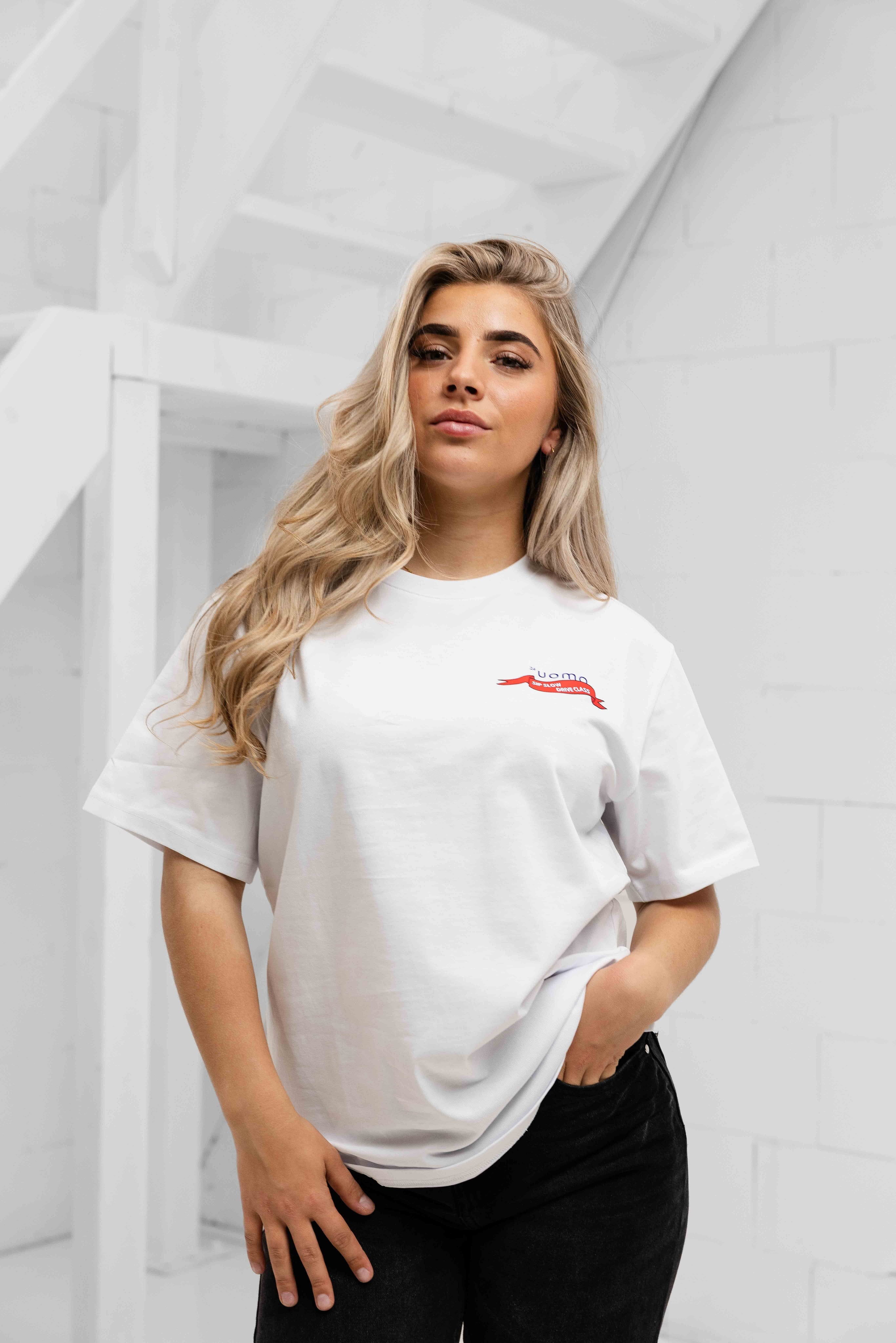 Sip Slow T-shirt Dames Wit