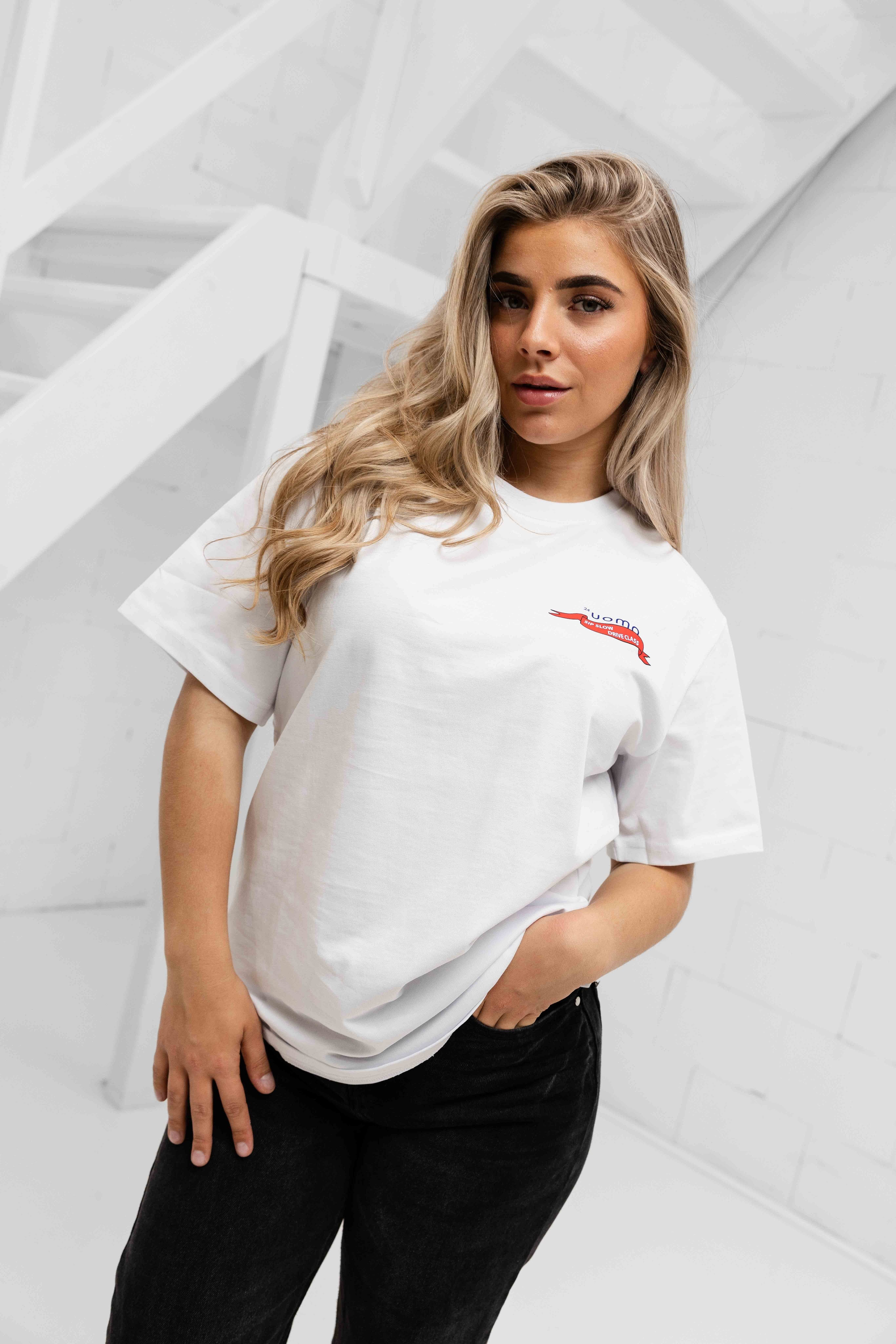 Sip Slow T-shirt Dames Wit