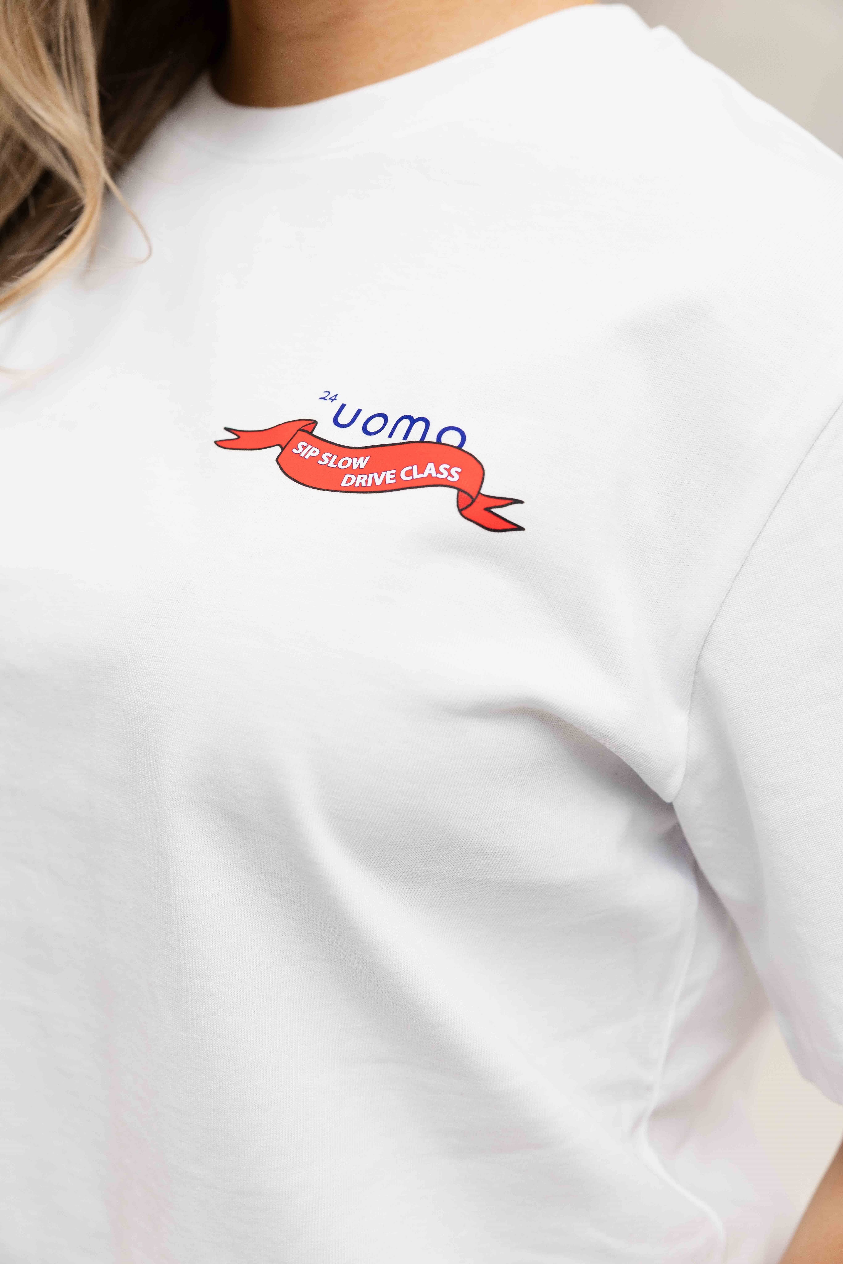 Sip Slow T-shirt Dames Wit