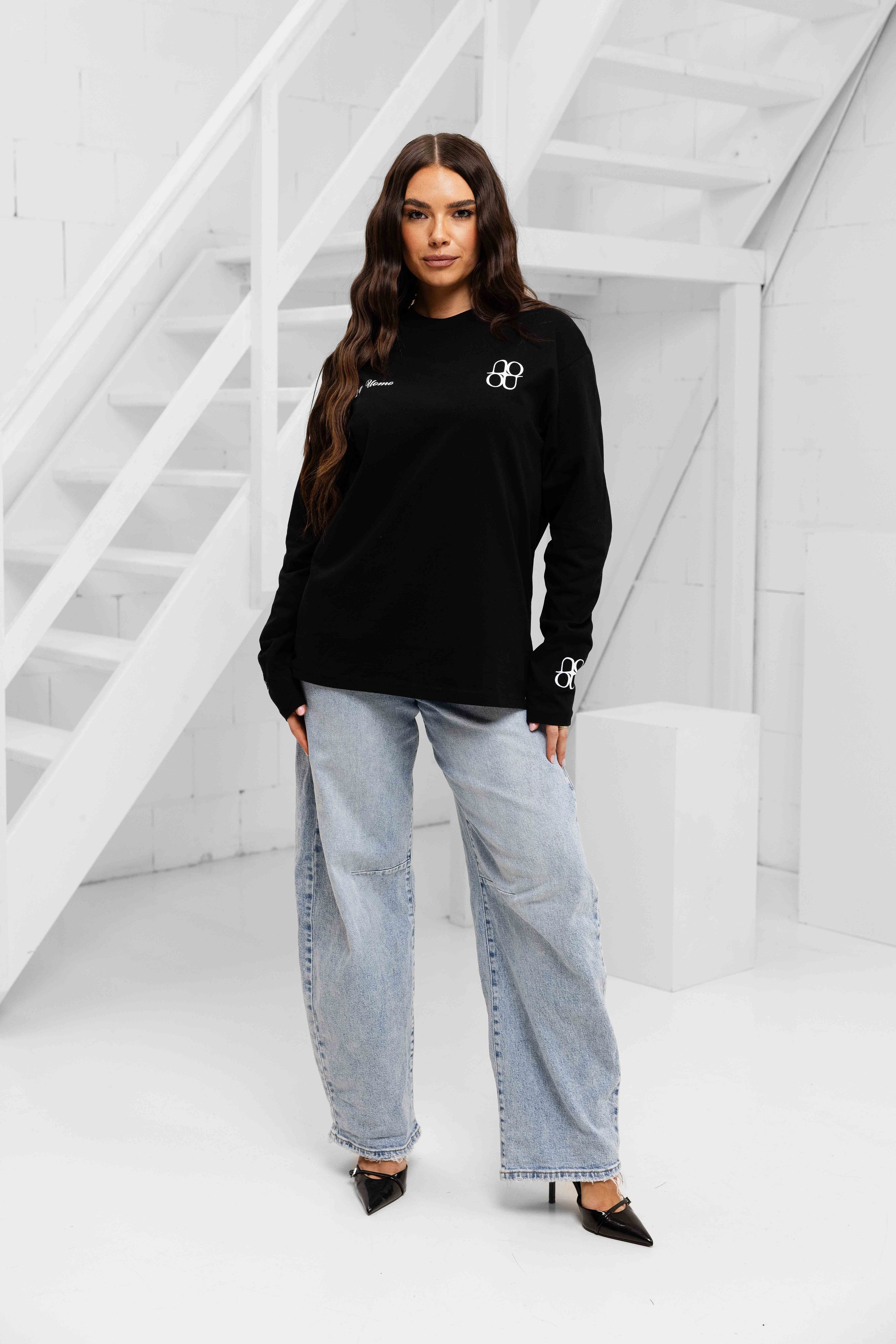 Symbol Longsleeve Shirt Dames Zwart/Wit