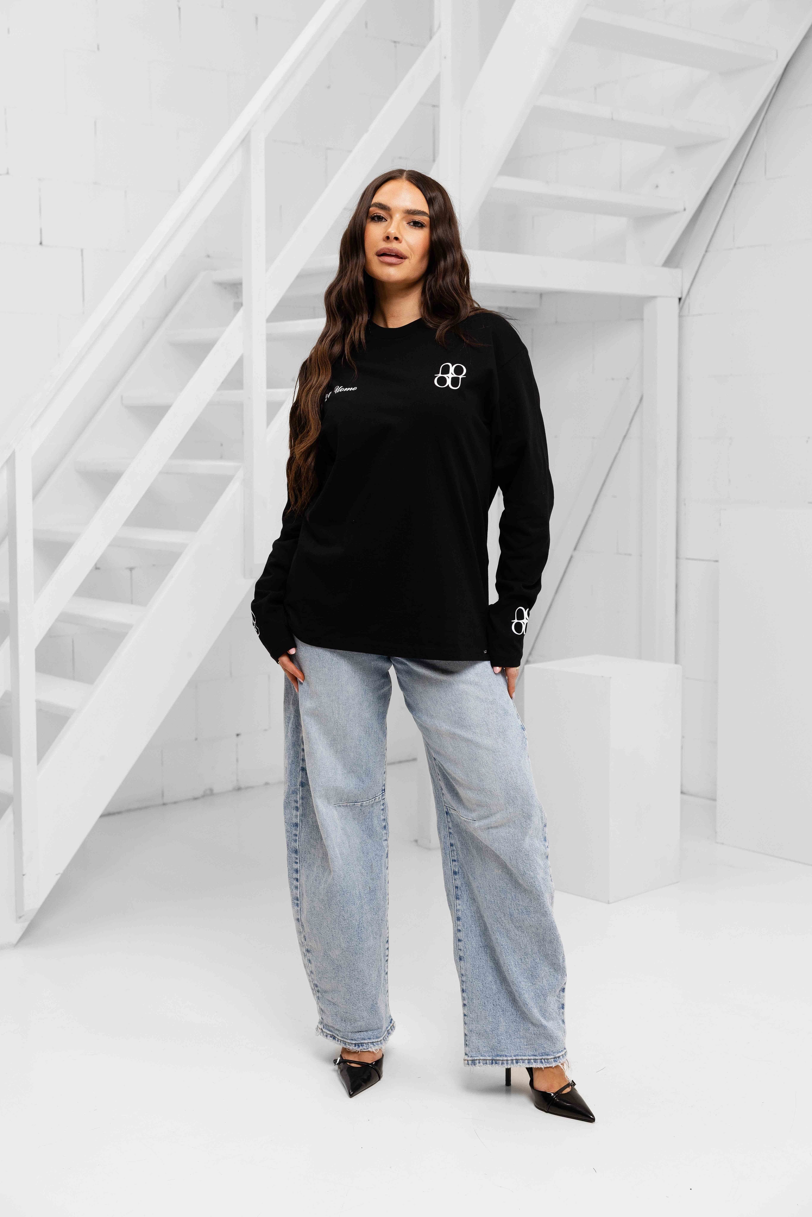 Symbol Longsleeve Shirt Dames Zwart/Wit