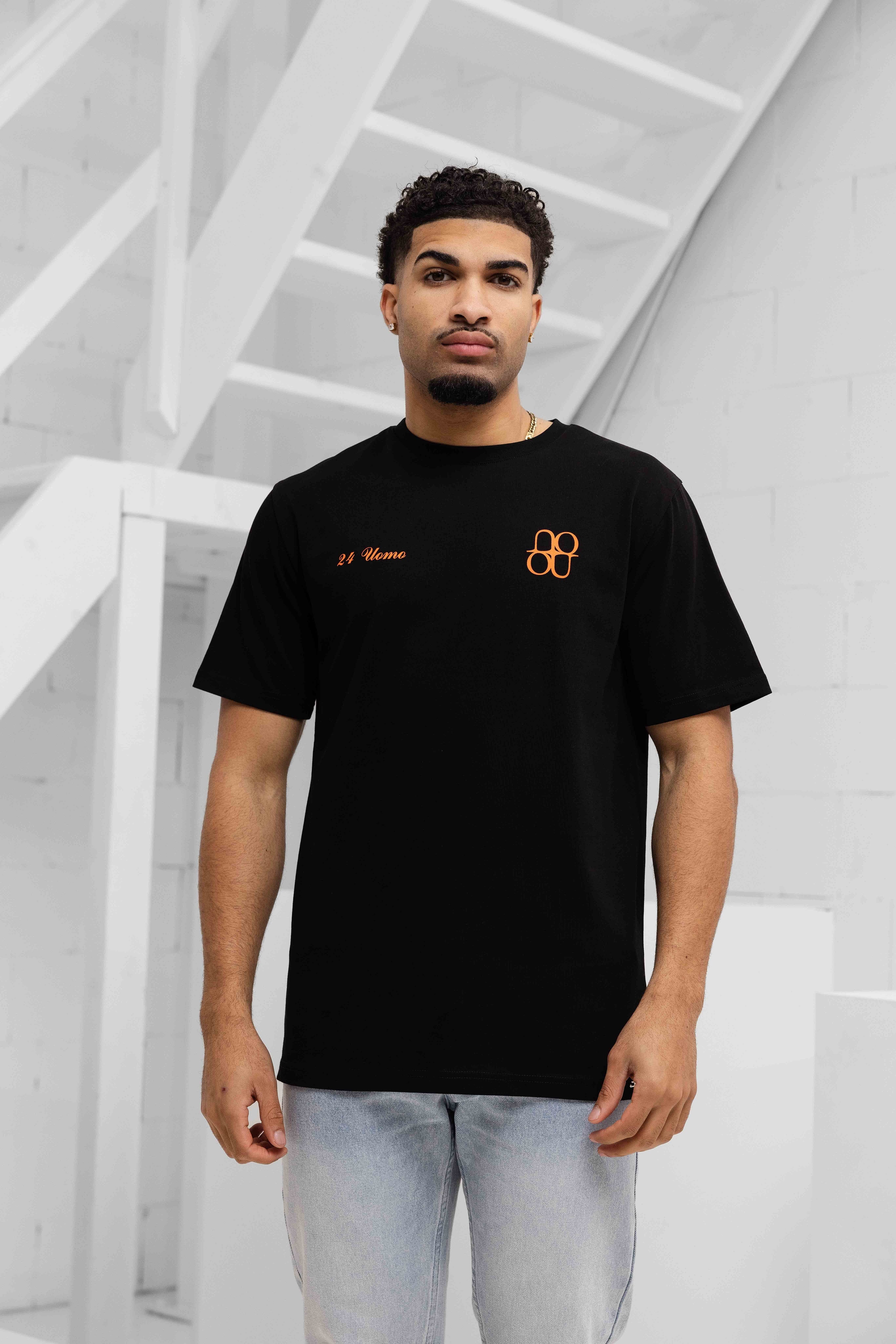Symbol T-shirt Heren Zwart/Oranje