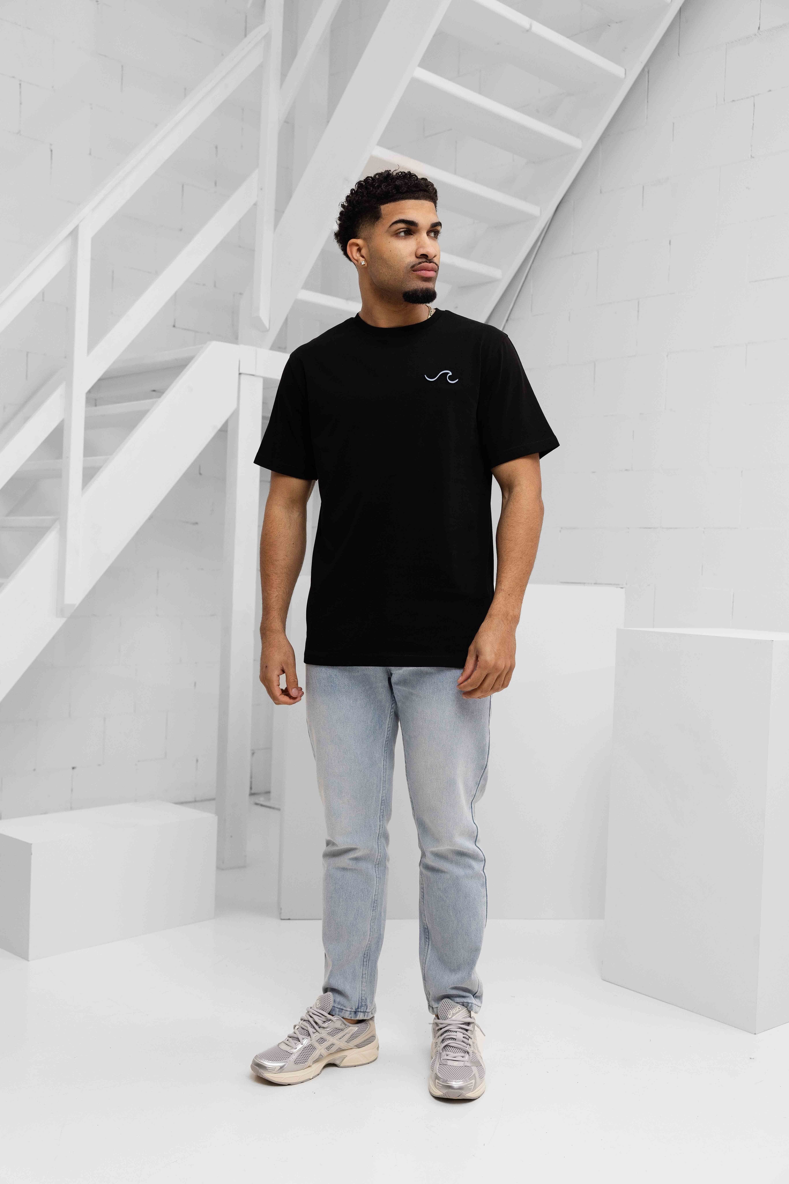 Wave T-shirt Heren Zwart