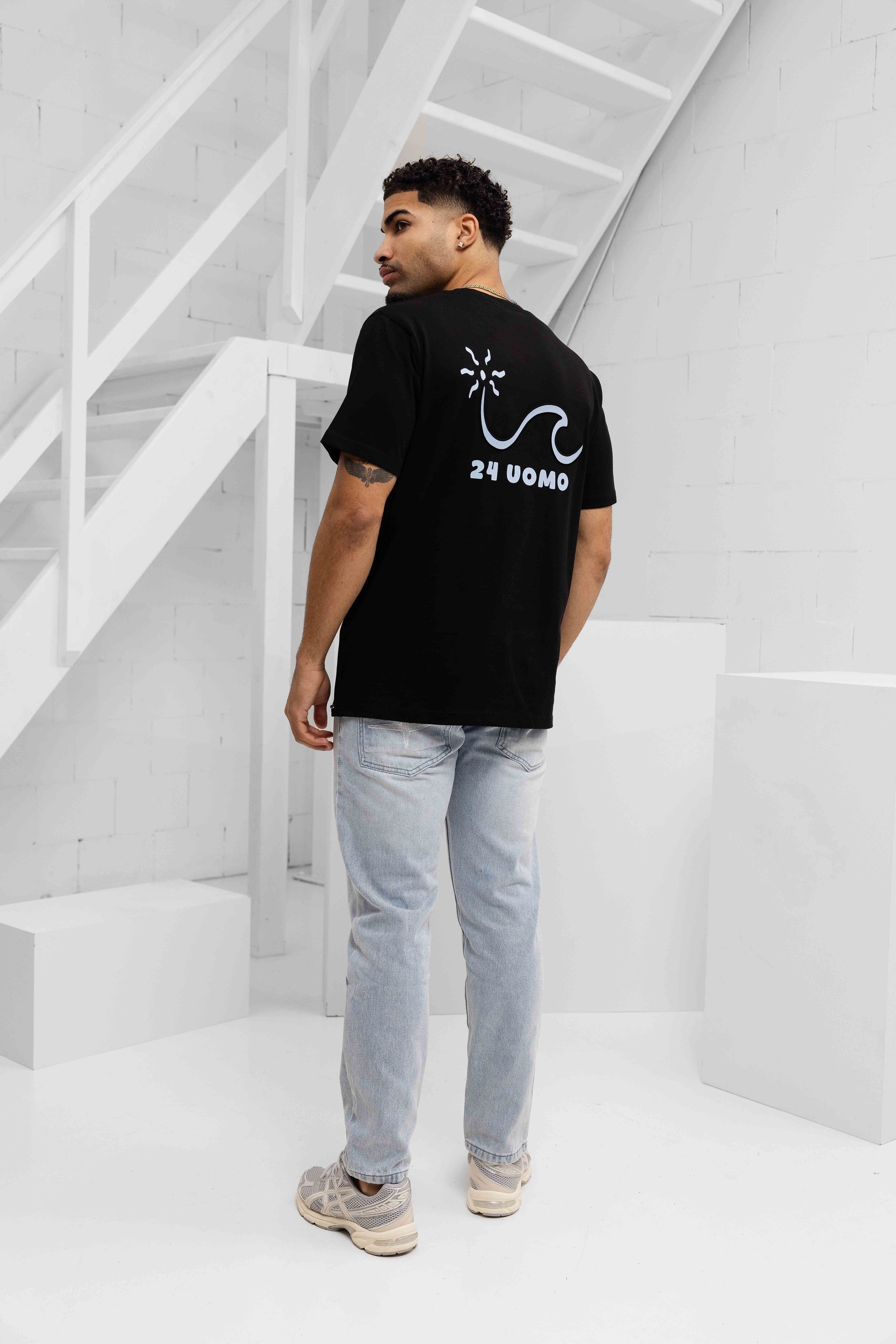 Wave T-shirt Heren Zwart