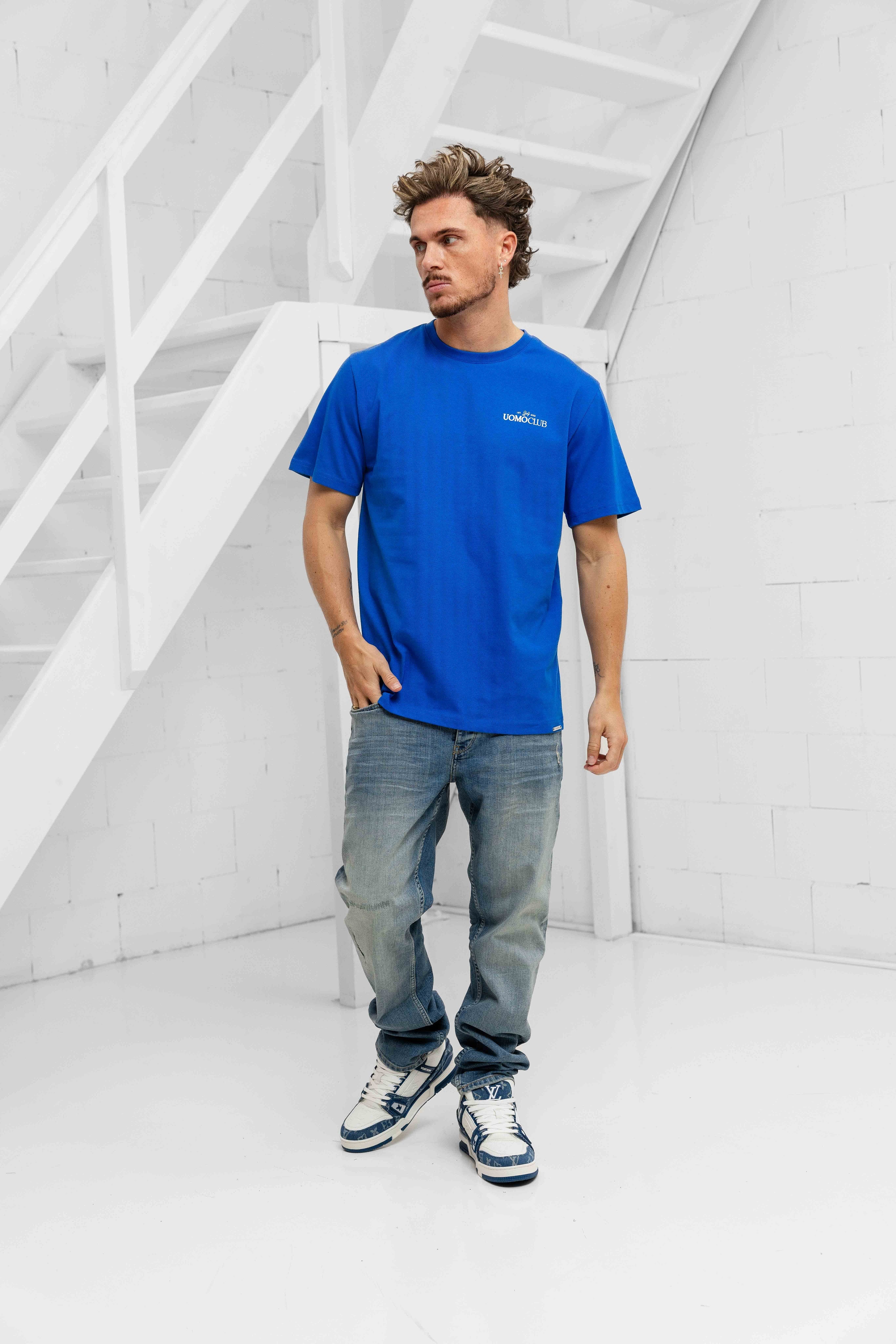 Club T-shirt Heren Kobalt Blauw